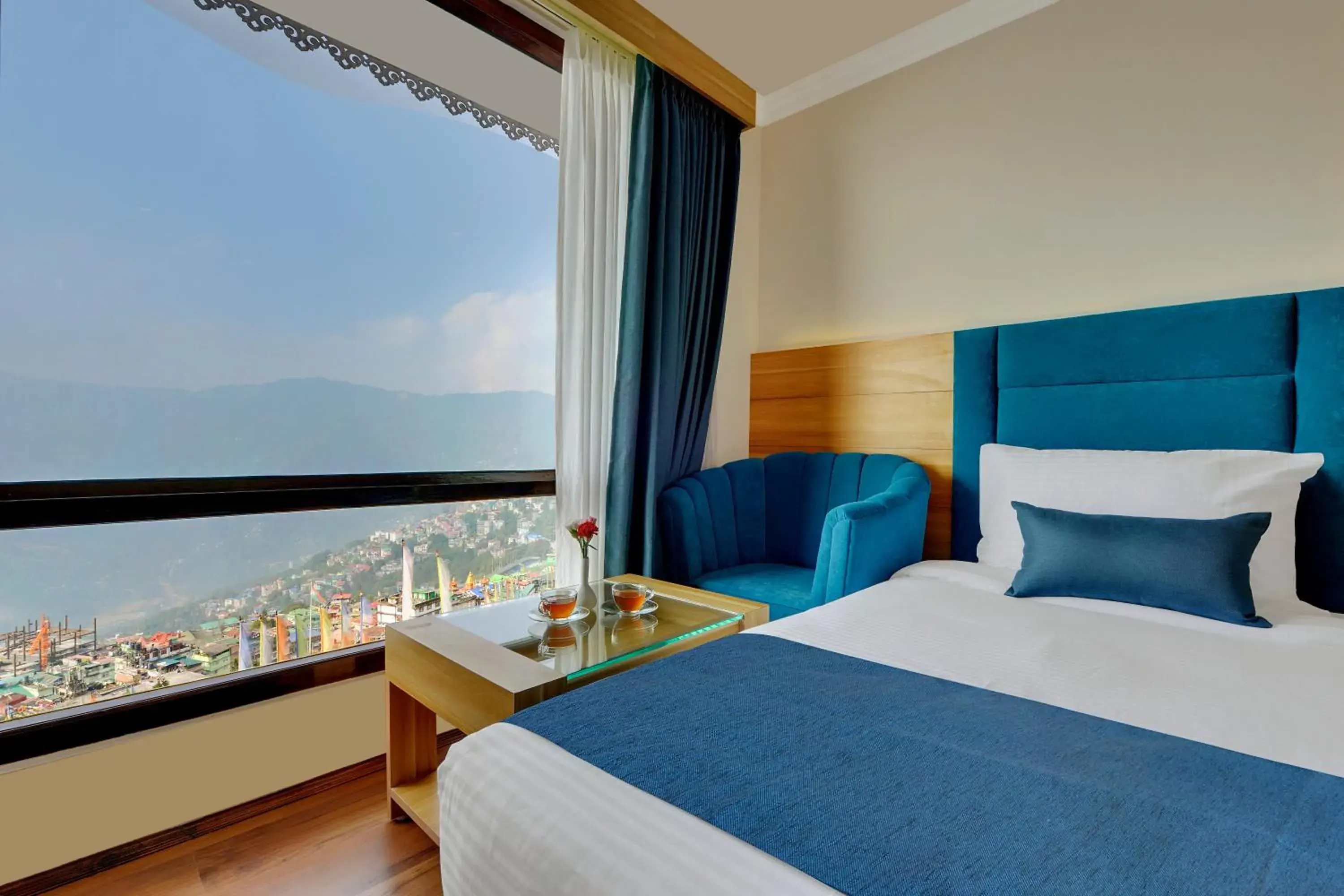City view, Bed in Yashshree Sikkim Blossom 600 Meters from MG Marg City view, Bed in Yashshree Sikkim Blossom 600 Meters from MG Marg