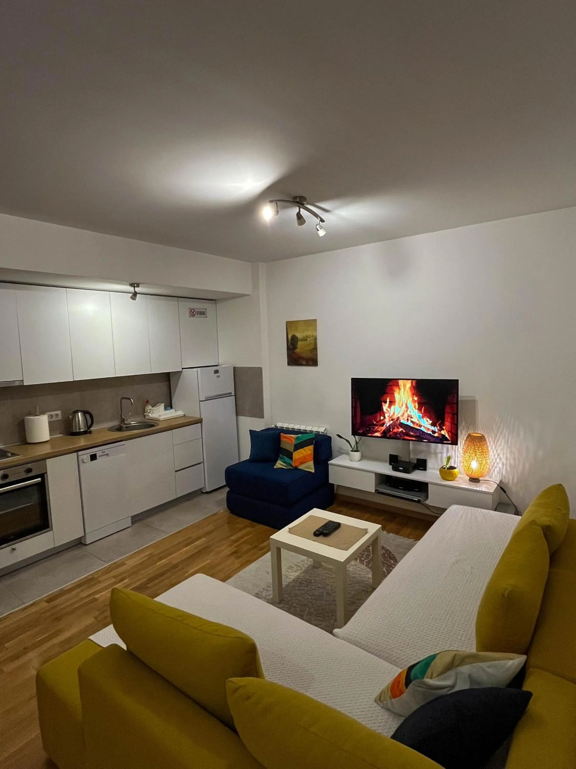 Living room in Modern Rajcikk Apartment nearby downtown & Vardar river