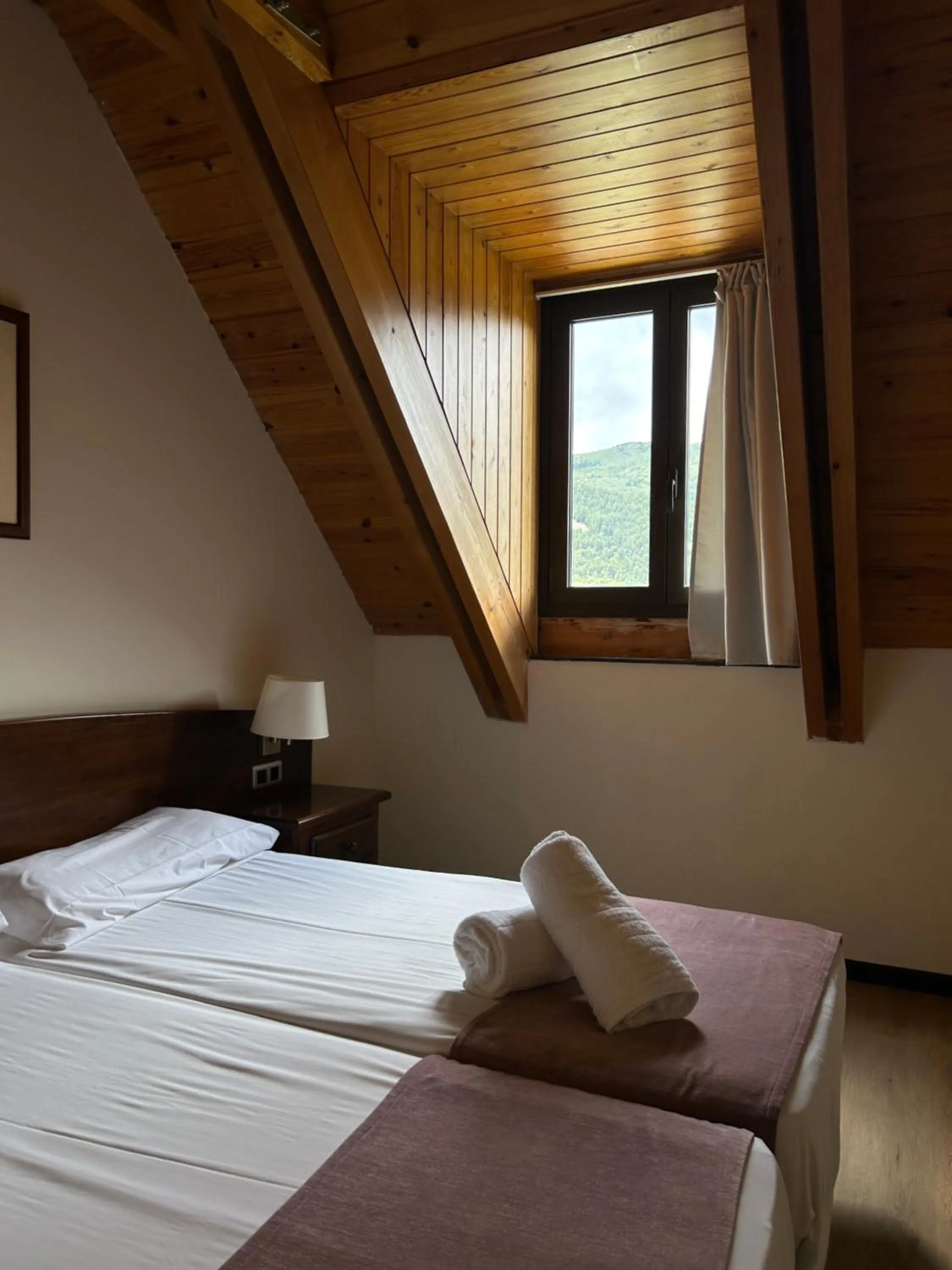 Bed in Hotel Romànic