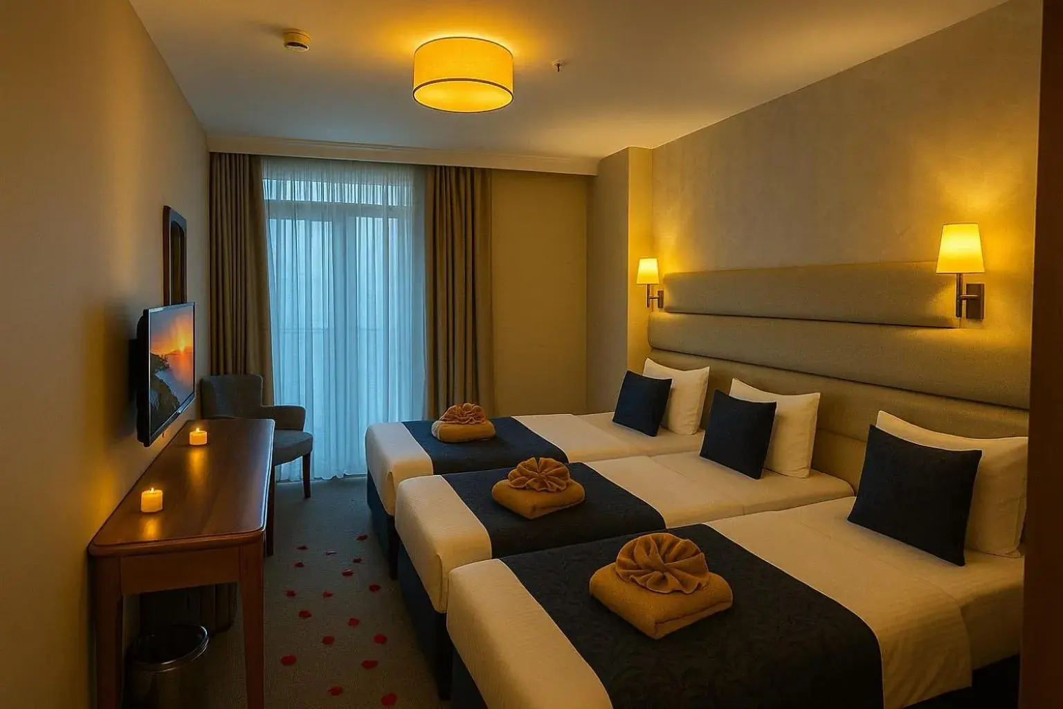 Triple Room with City View in Istanbul Midpoint Hotel Triple Room with City View in Istanbul Midpoint Hotel