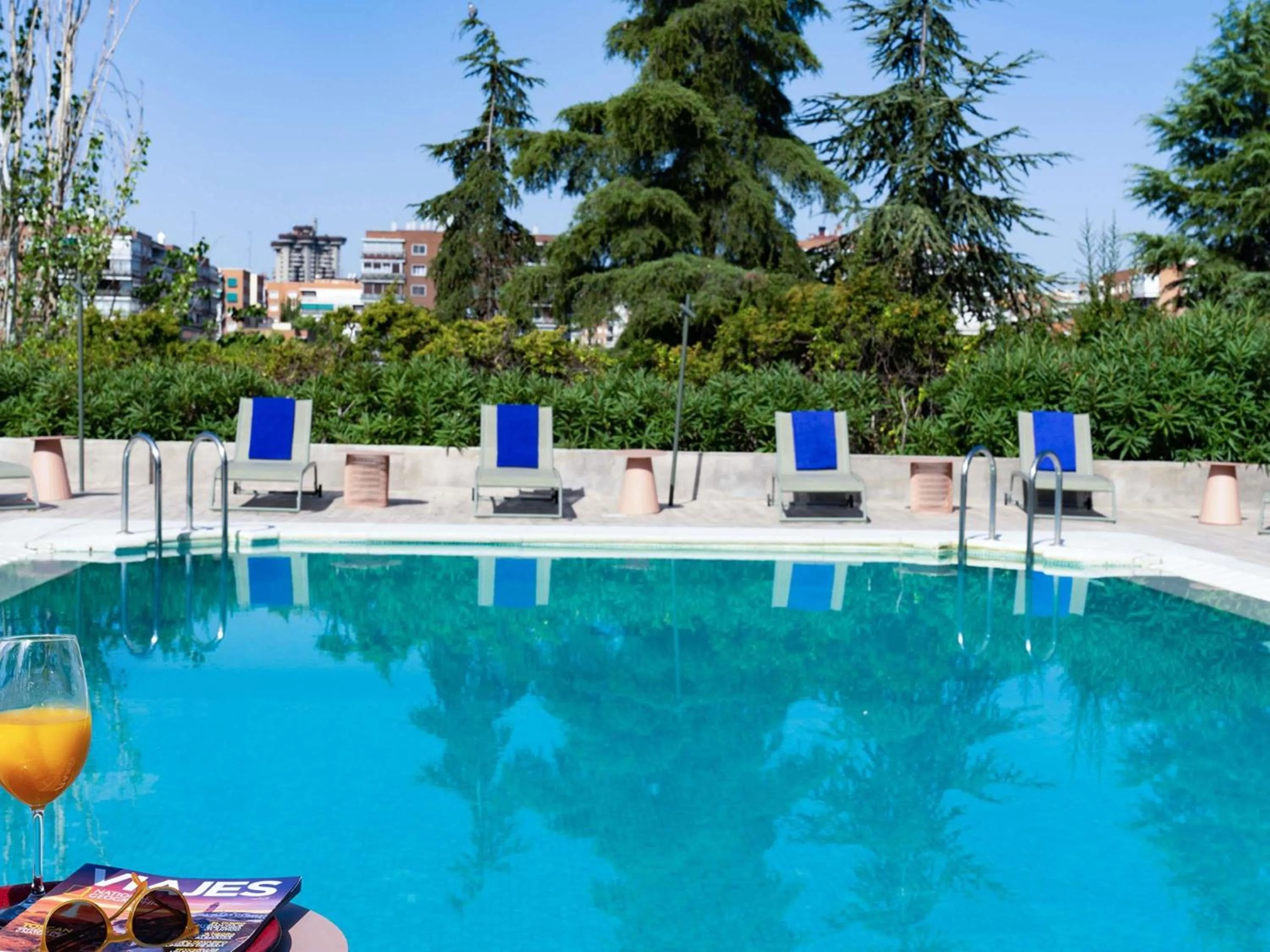 Pool view in Novotel Madrid City Las Ventas