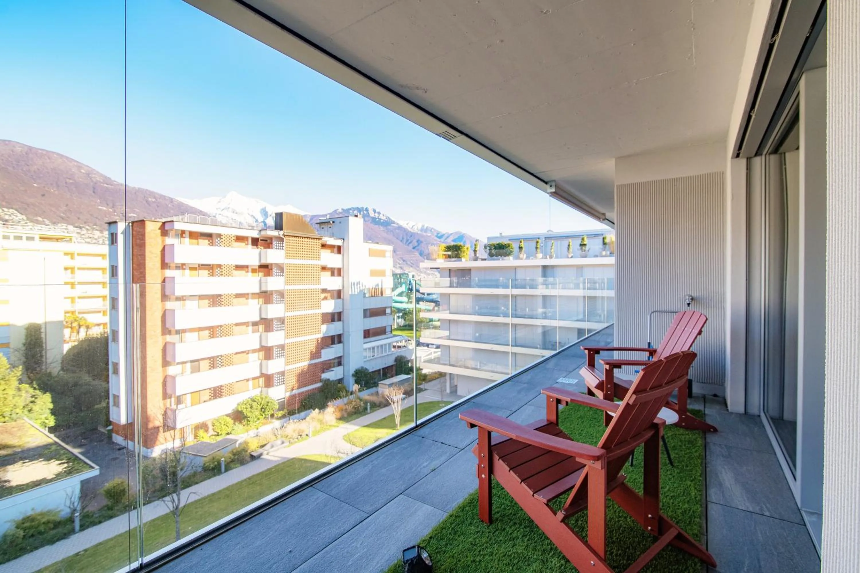 Balcony/Terrace in Casa Leini by Quokka 360 - two-bedroom apartment 3 minutes from Lido di Locarno