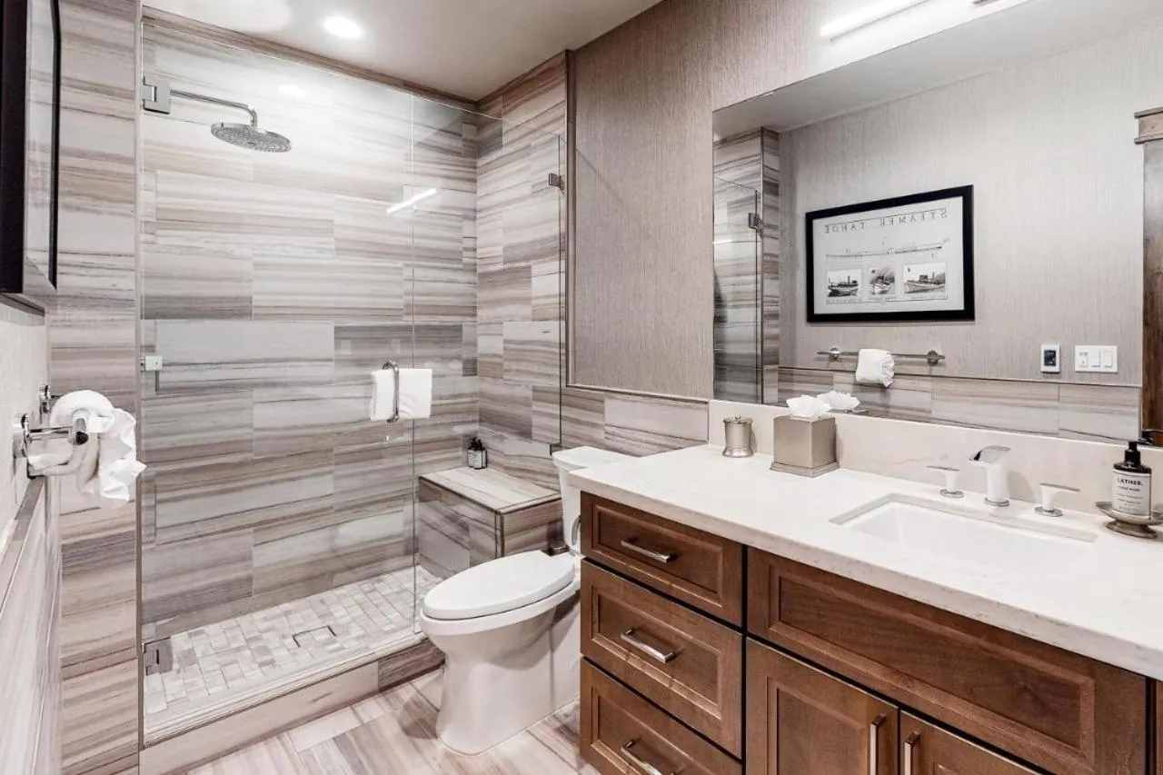 Shower in Gondola Vista Luxury Villas by Ski Heavenly & Beaches