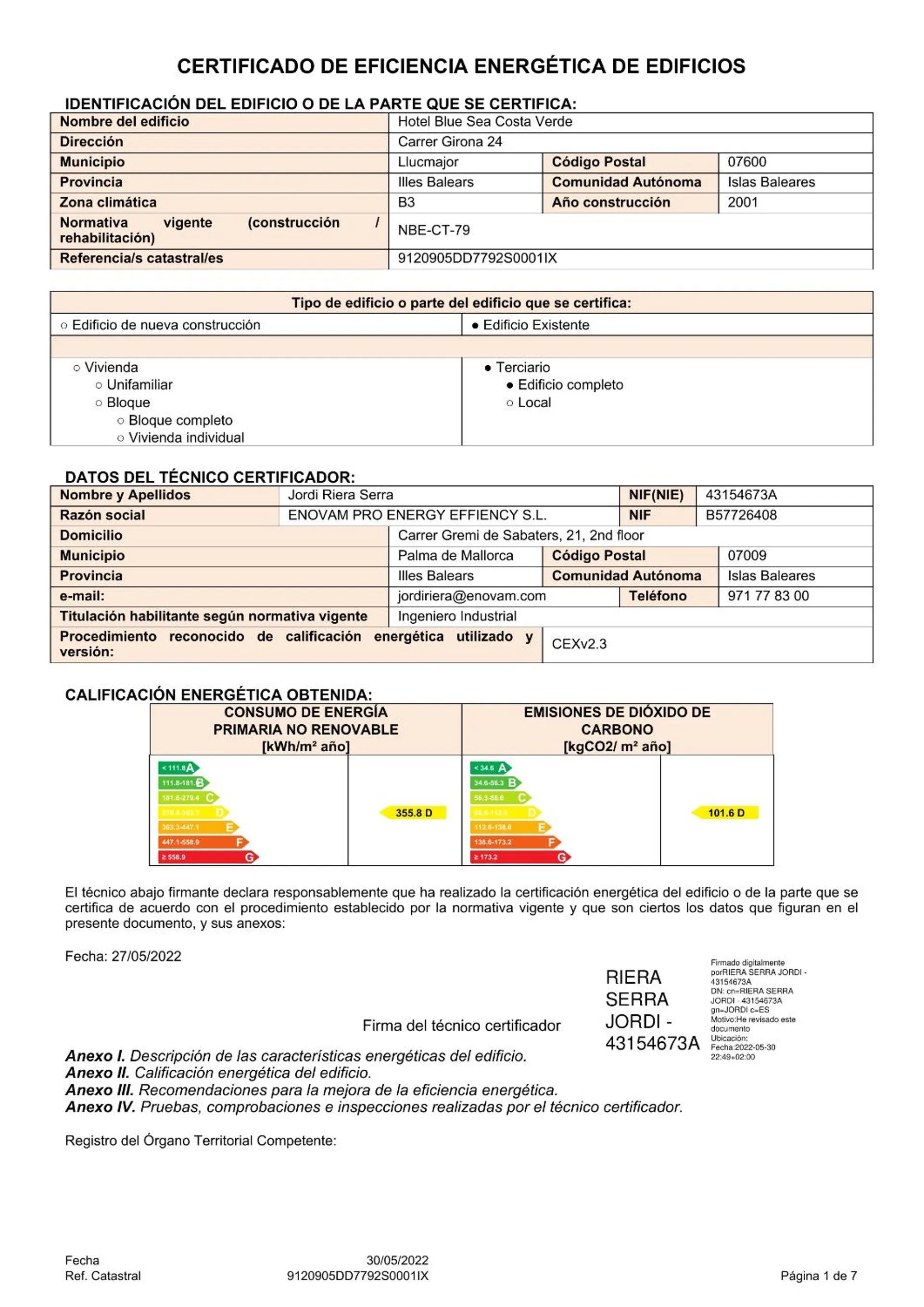 Logo/Certificate/Sign in BLUESEA Costa Verde