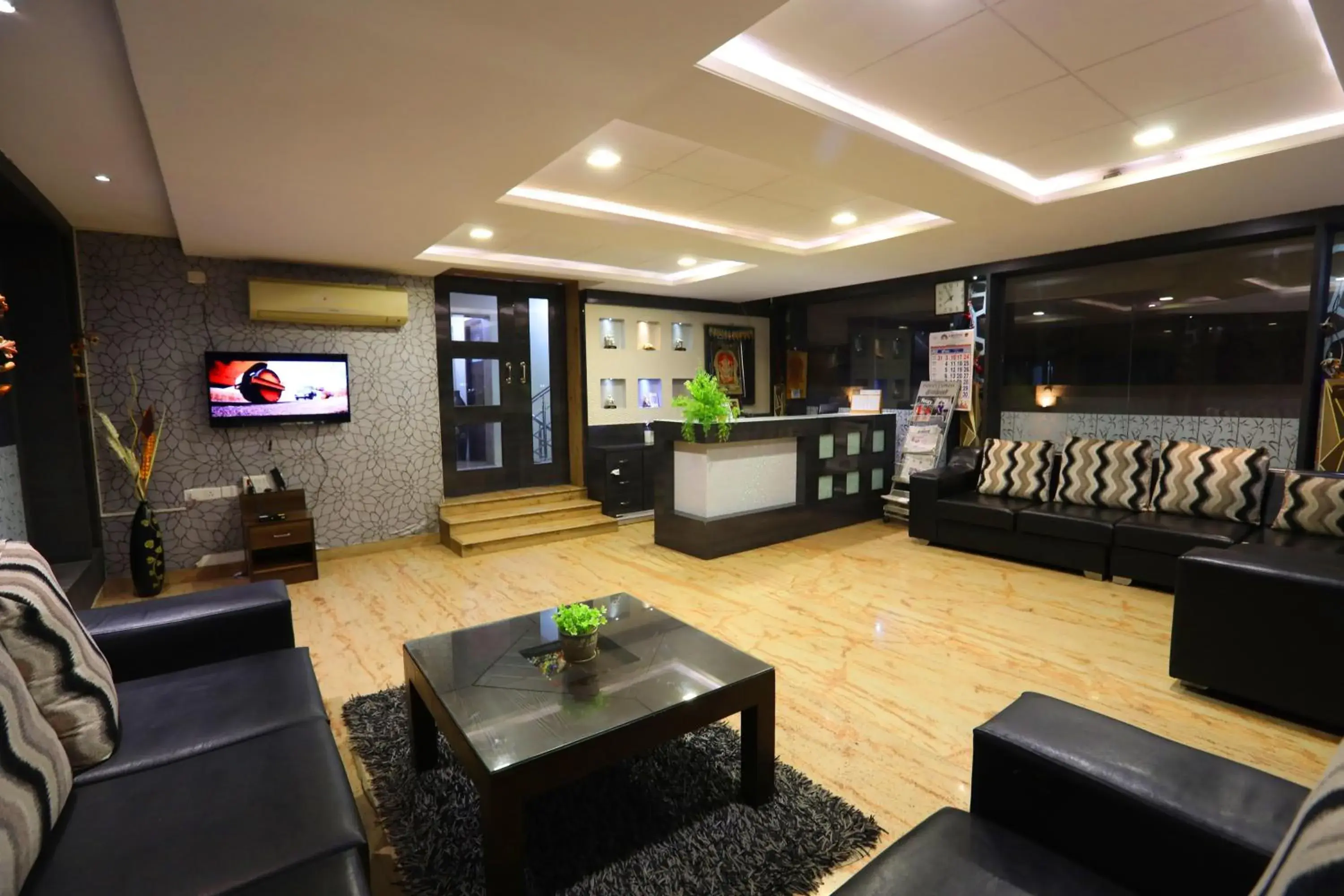 Lobby or reception in Chetinaad Courtyard Gandhipuram by Centre Park Lobby or reception in Chetinaad Courtyard Gandhipuram by Centre Park