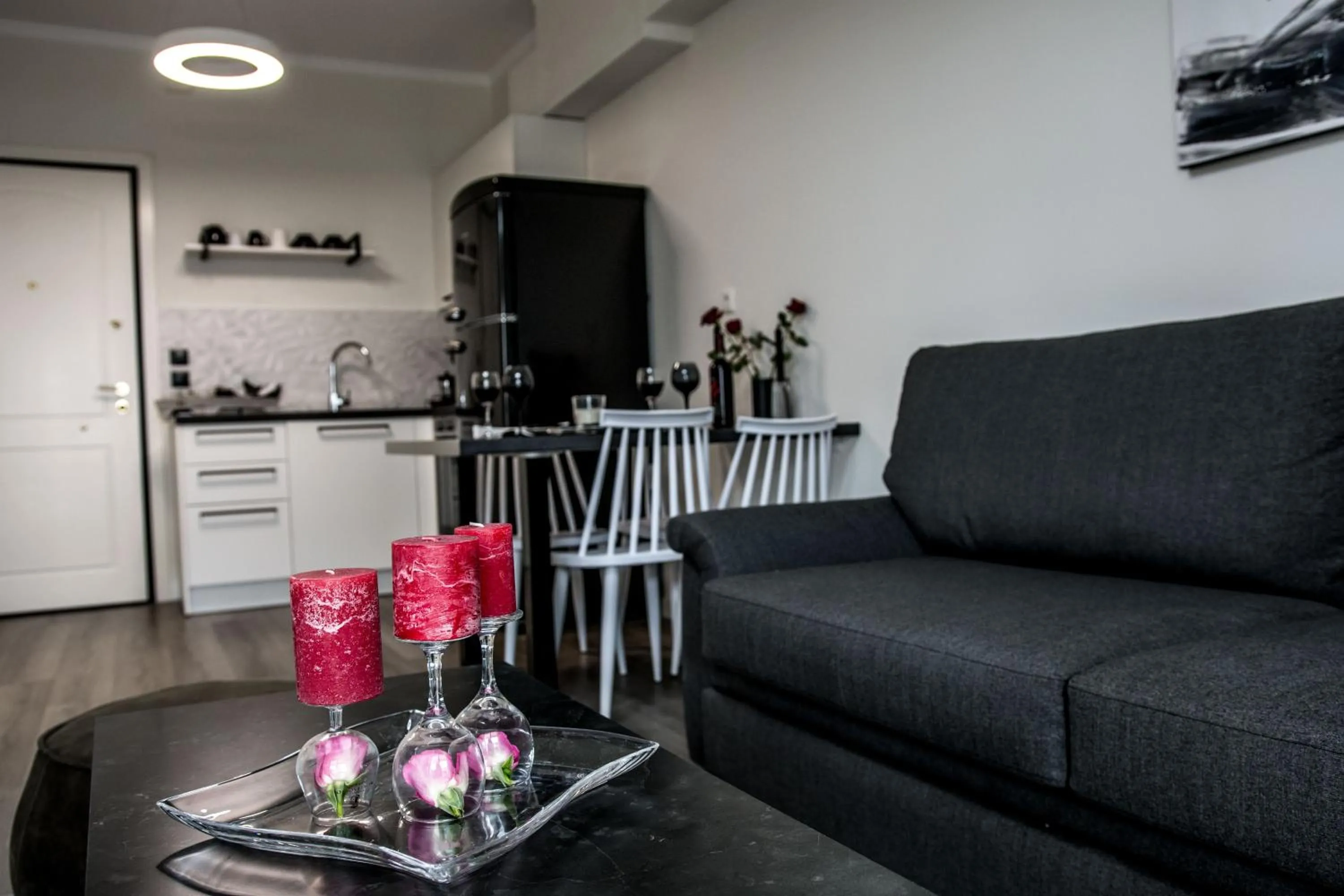 Seating area in Escape Luxury Apartment