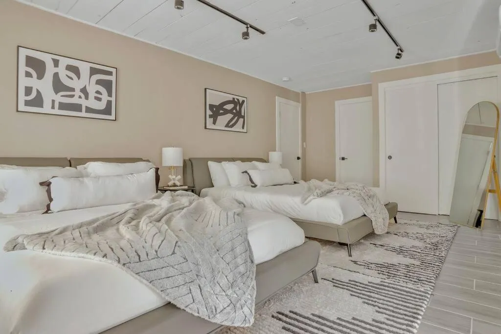 Bed in Stunning 2 Story Villa with Pool