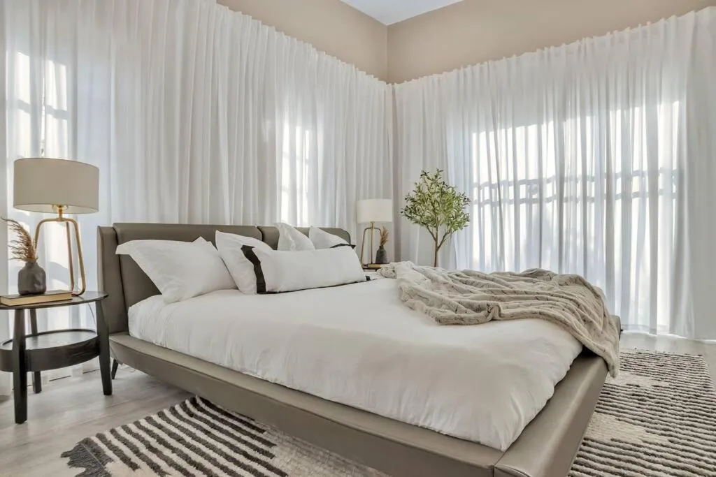 Bed in Stunning 2 Story Villa with Pool