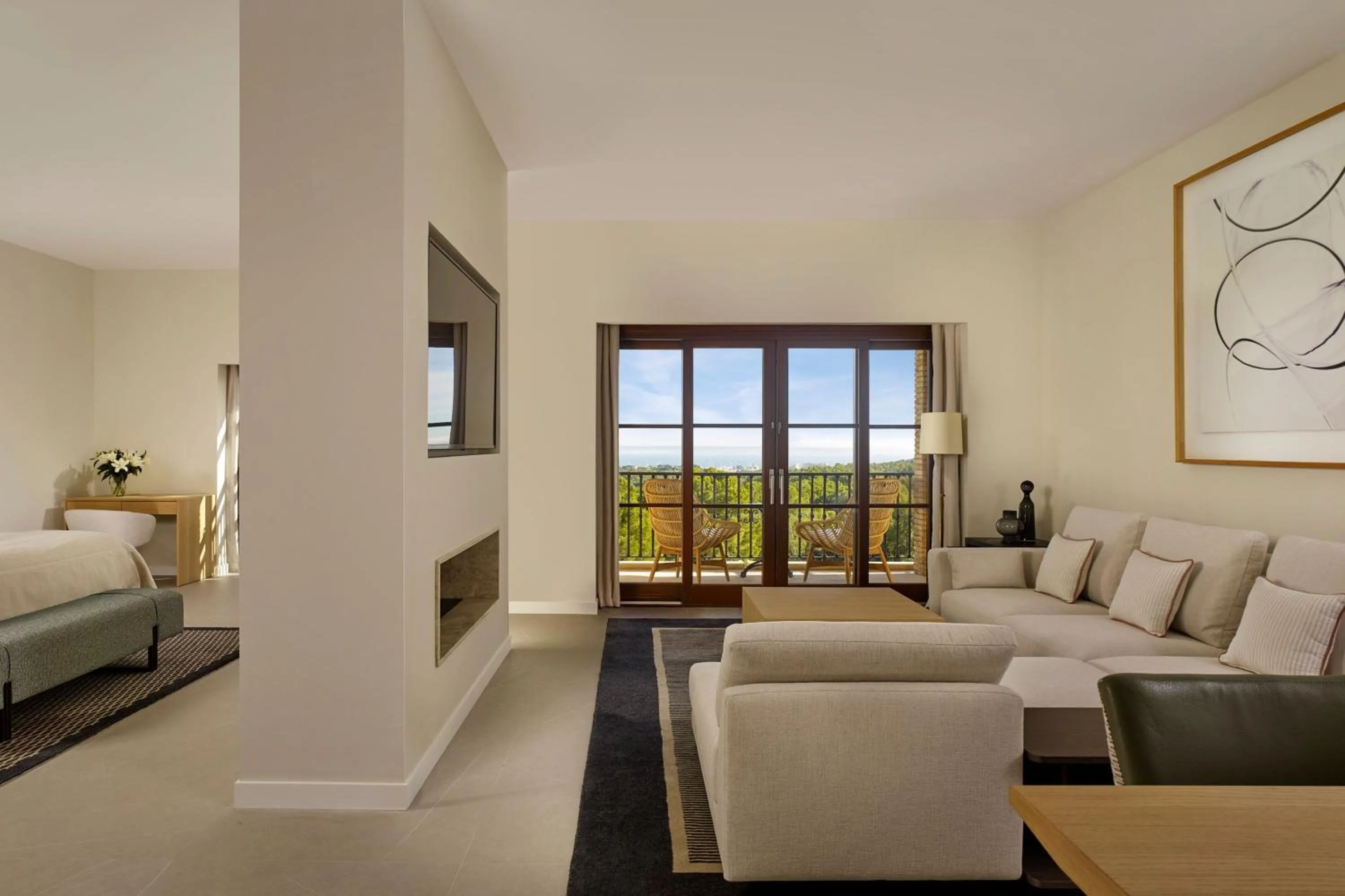 Living room, Bed in Castillo Hotel Son Vida, a Luxury Collection Hotel, Mallorca