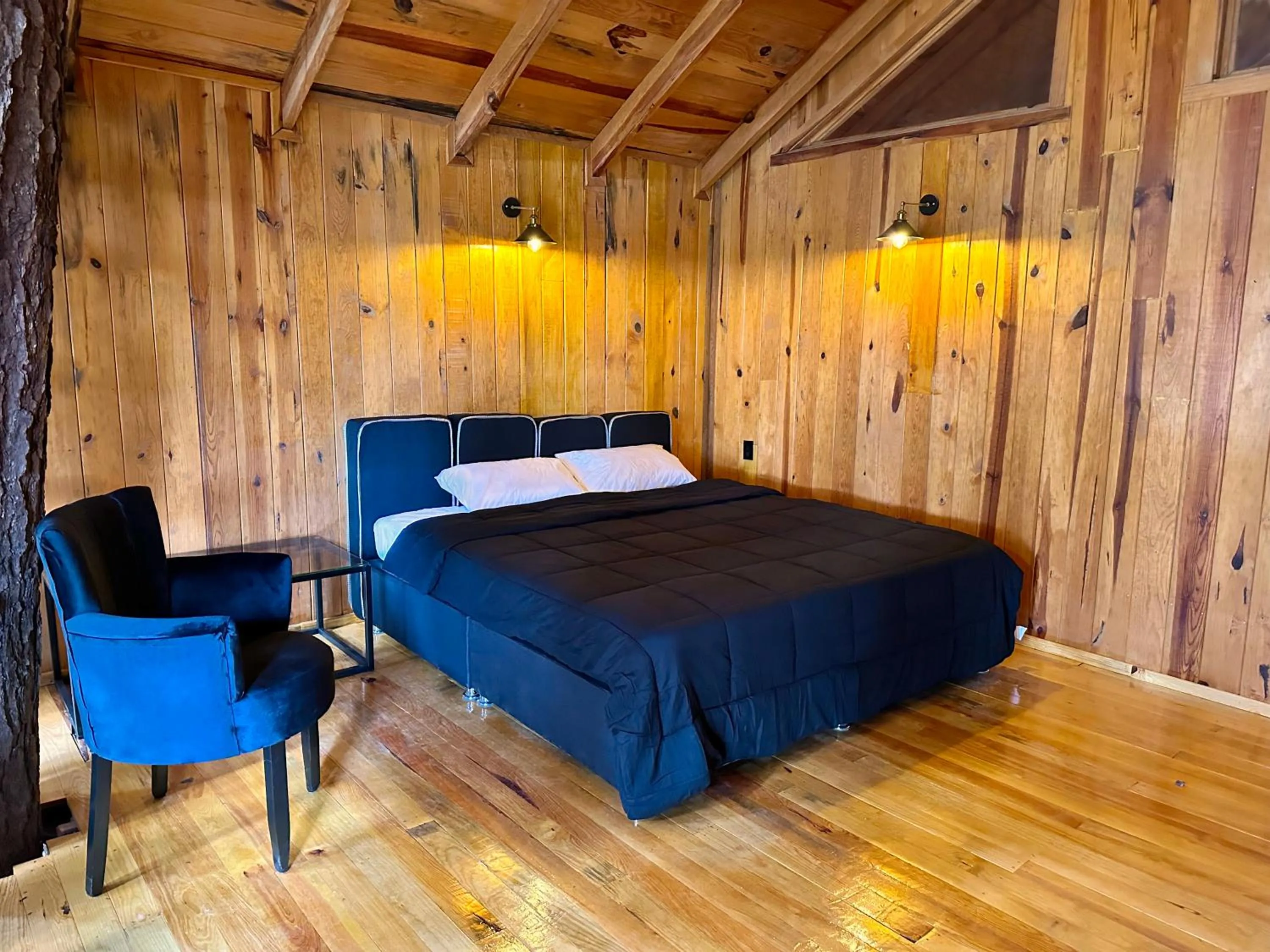 Bed in PINE TREE Mazamitla Hotel Boutique & Cabañas