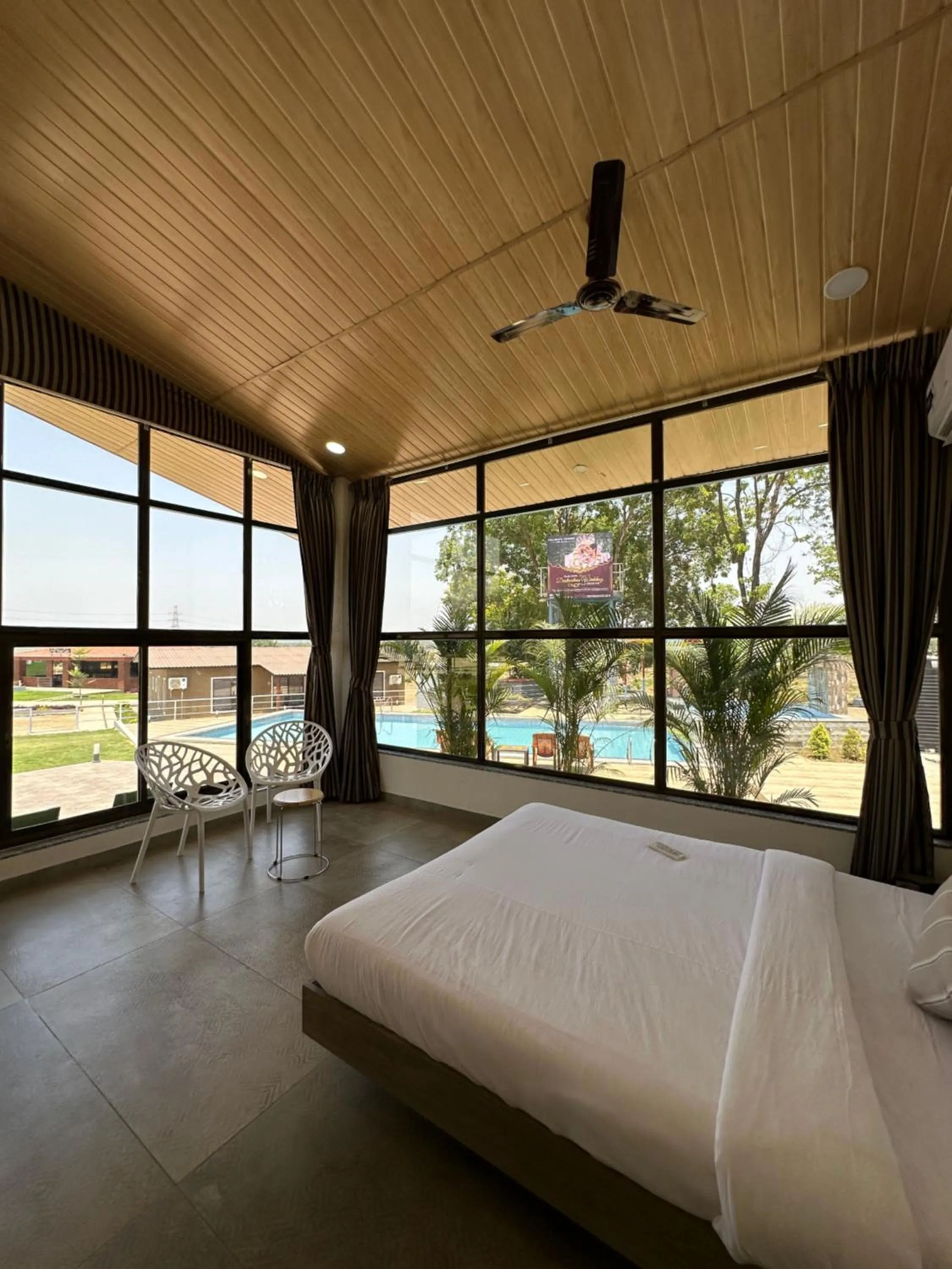 View (from property/room), Bed in HillRock Resort & Villas, Neral-Karjat
