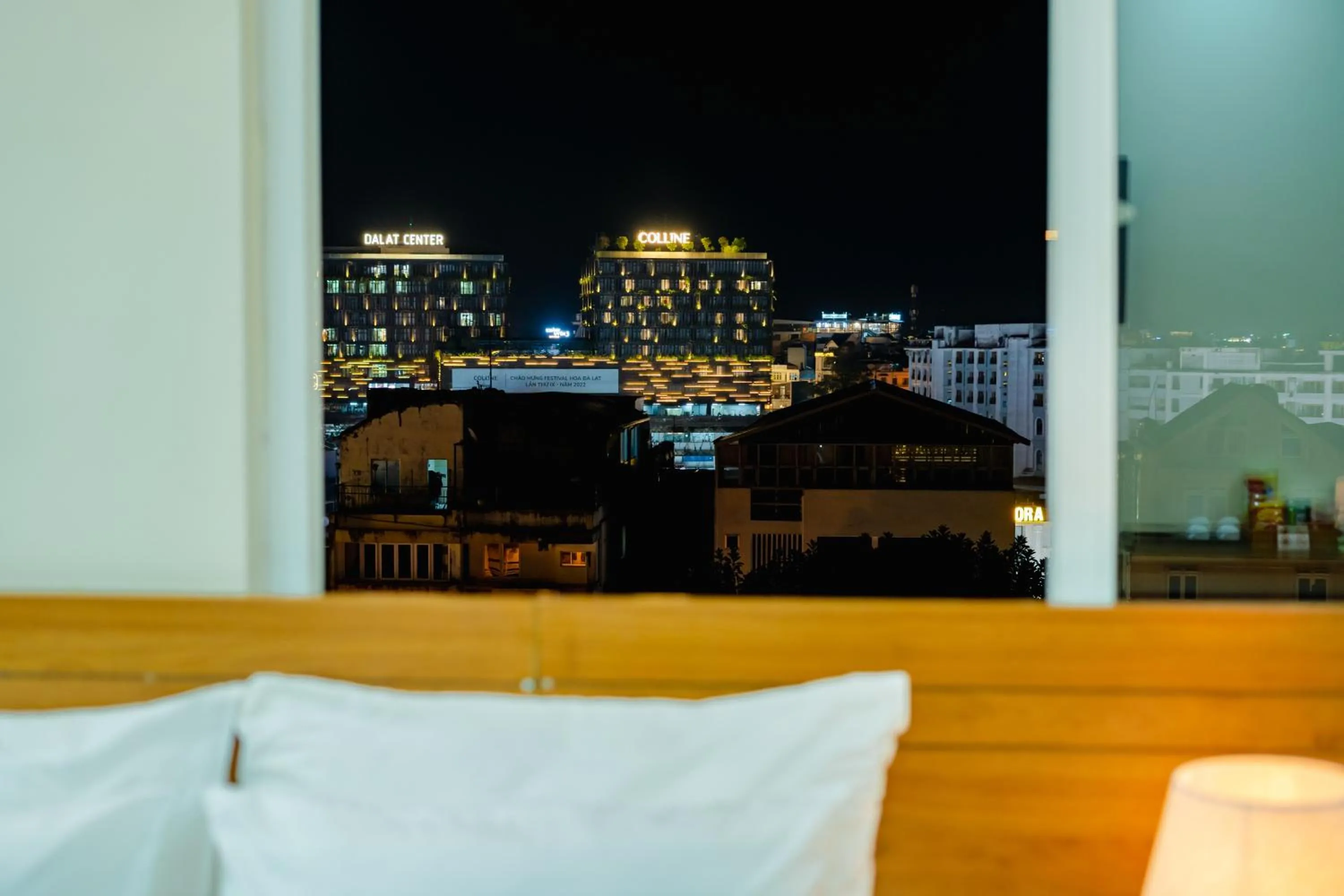 Night, Bed in Bombo DaLat Hotel