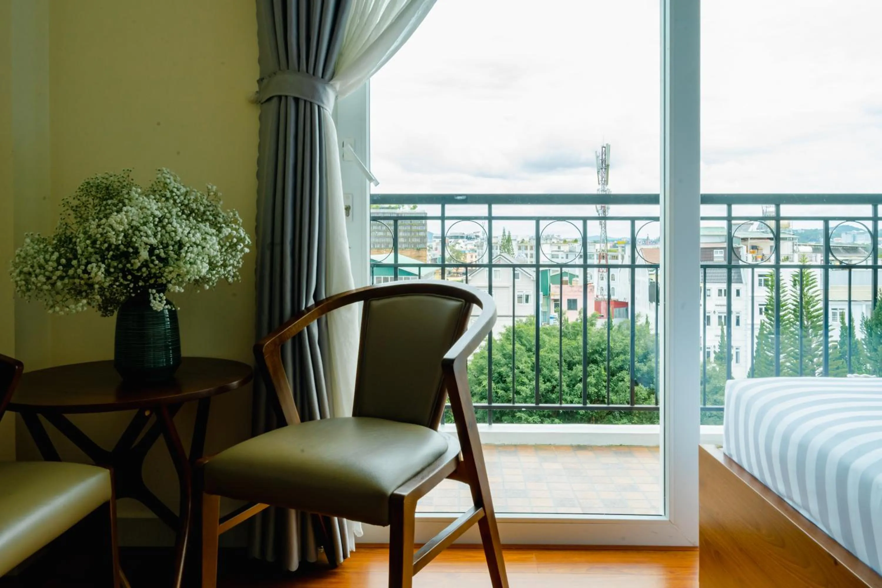 View (from property/room), Bed in Bombo DaLat Hotel