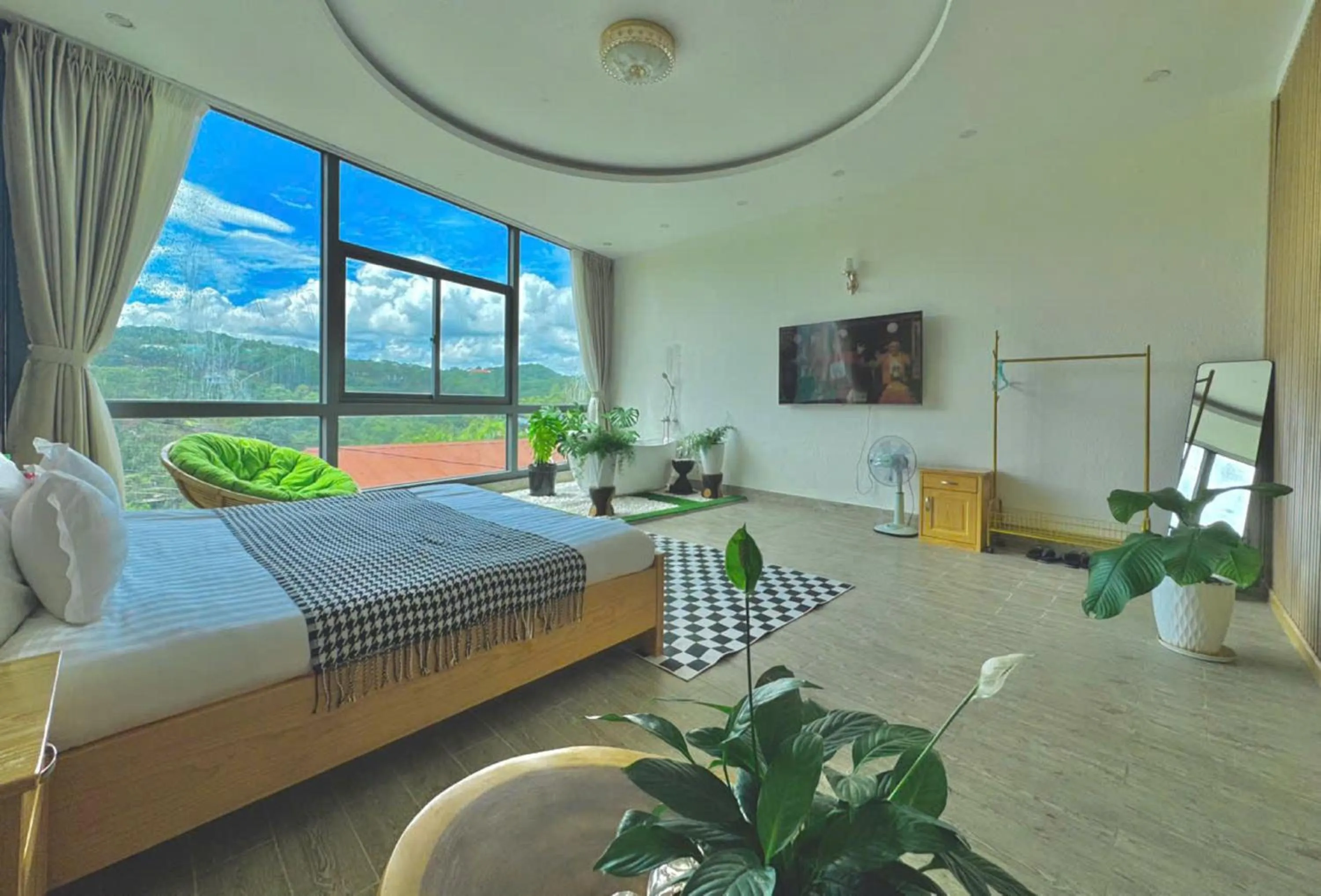 View (from property/room), Bed in Pine Forest House Dalat