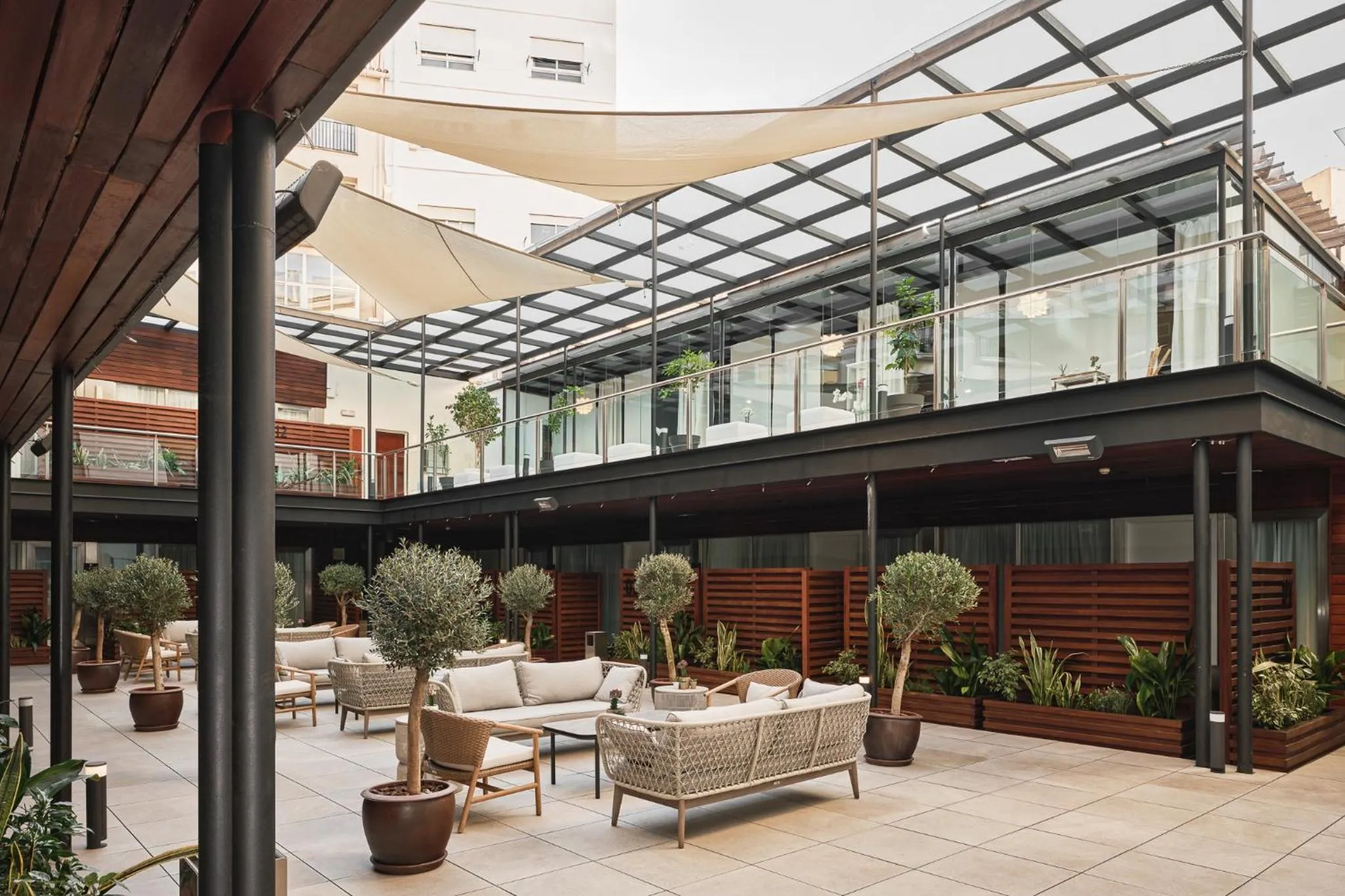 Balcony/Terrace in Hospes Palau de La Mar, Valencia, a Member of Design Hotels
