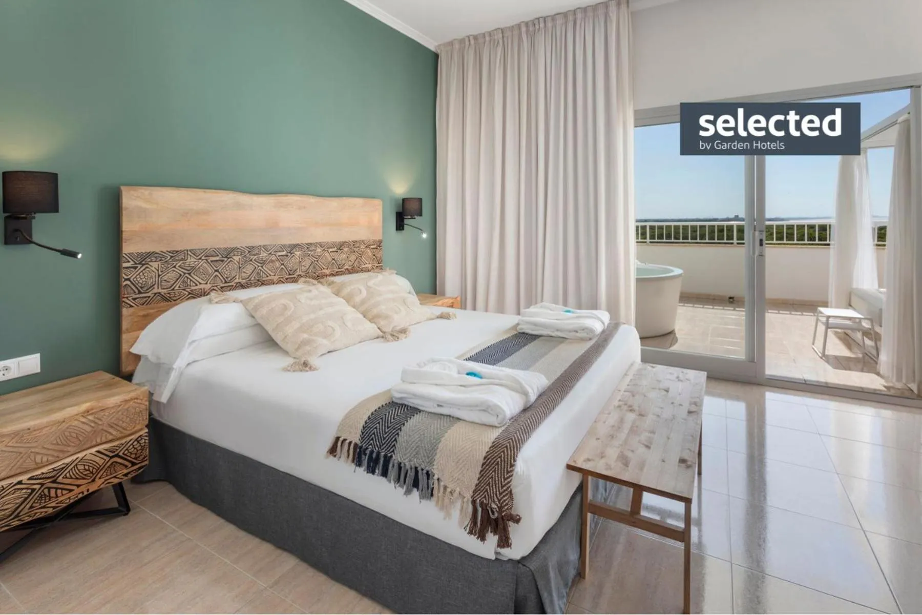 Bedroom, Bed in Garden Playanatural - Adults Only