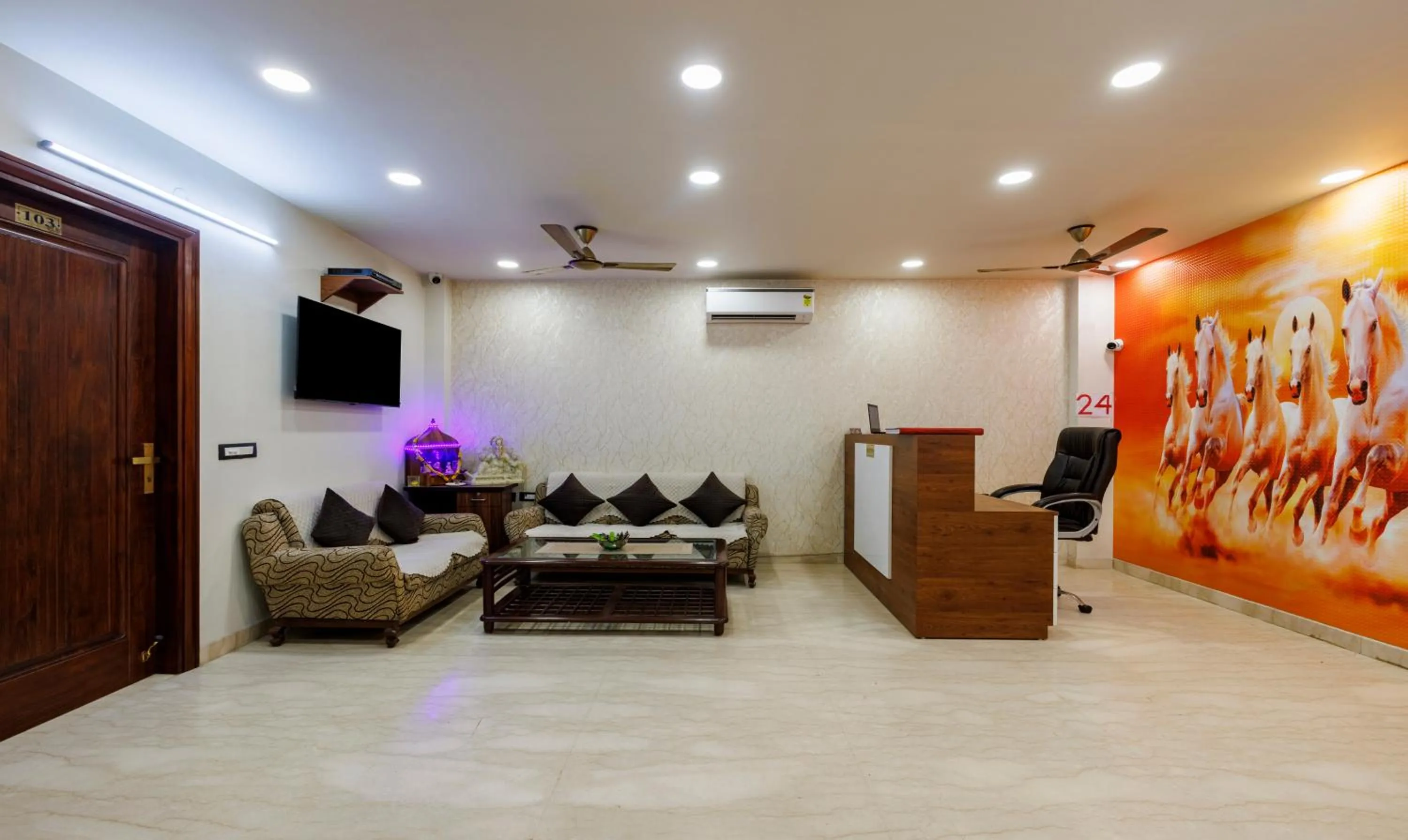 Seating area in Treebo MVM Residency