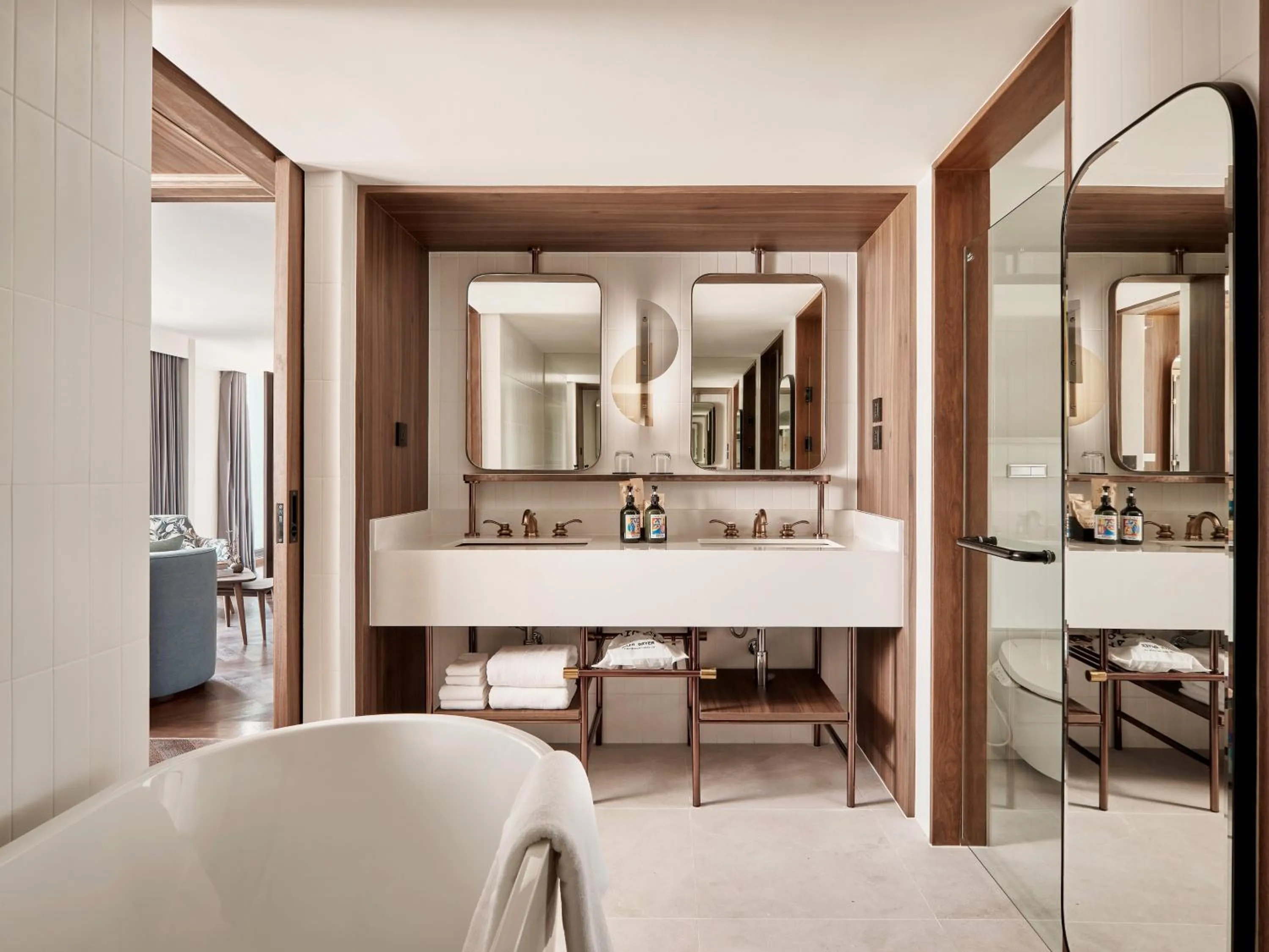 Bathroom, Bed in Public House Bangkok, a Member of Design Hotels