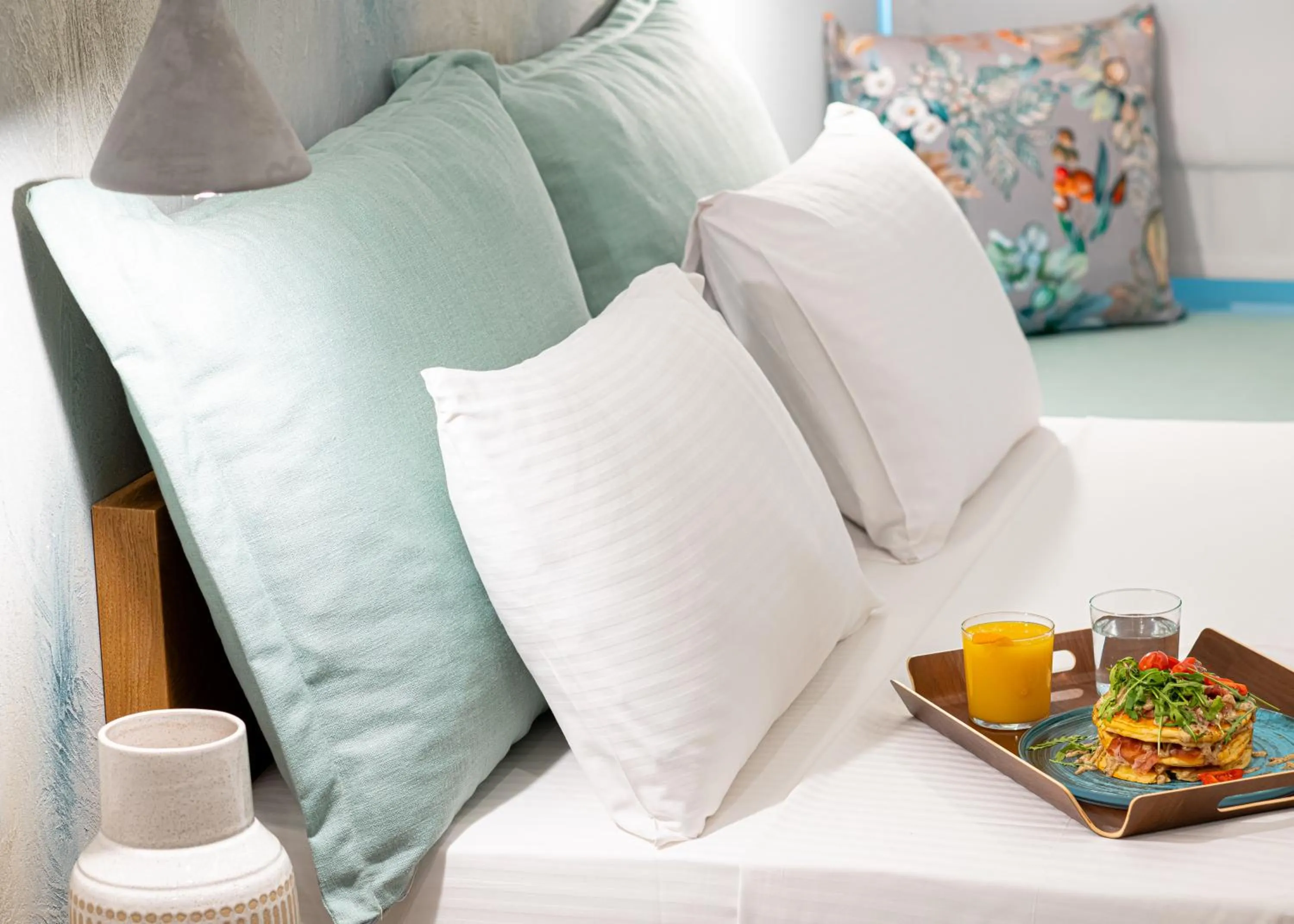 Bed in Ciel Suites Athens