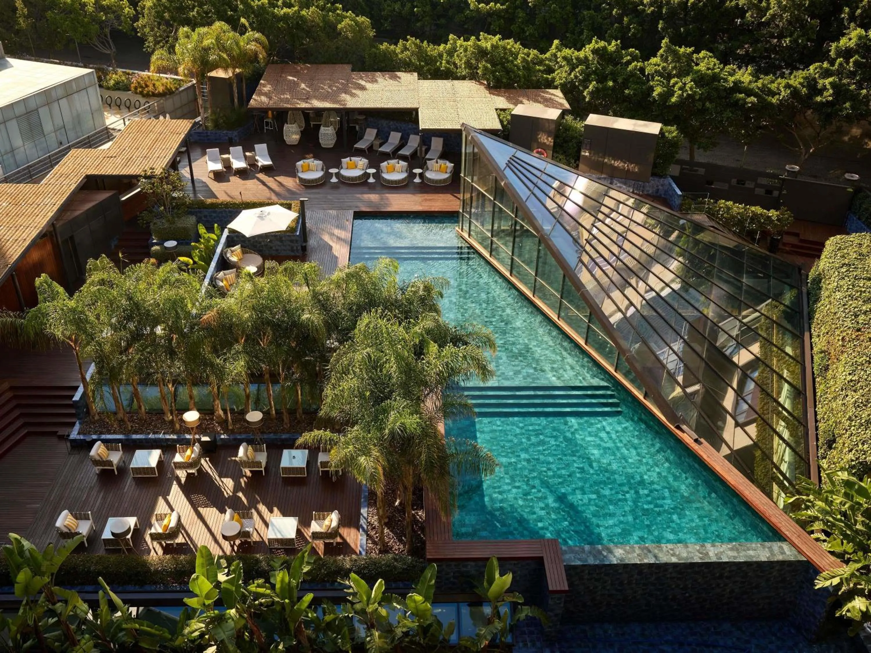 Pool view in Sofitel Barcelona Skipper