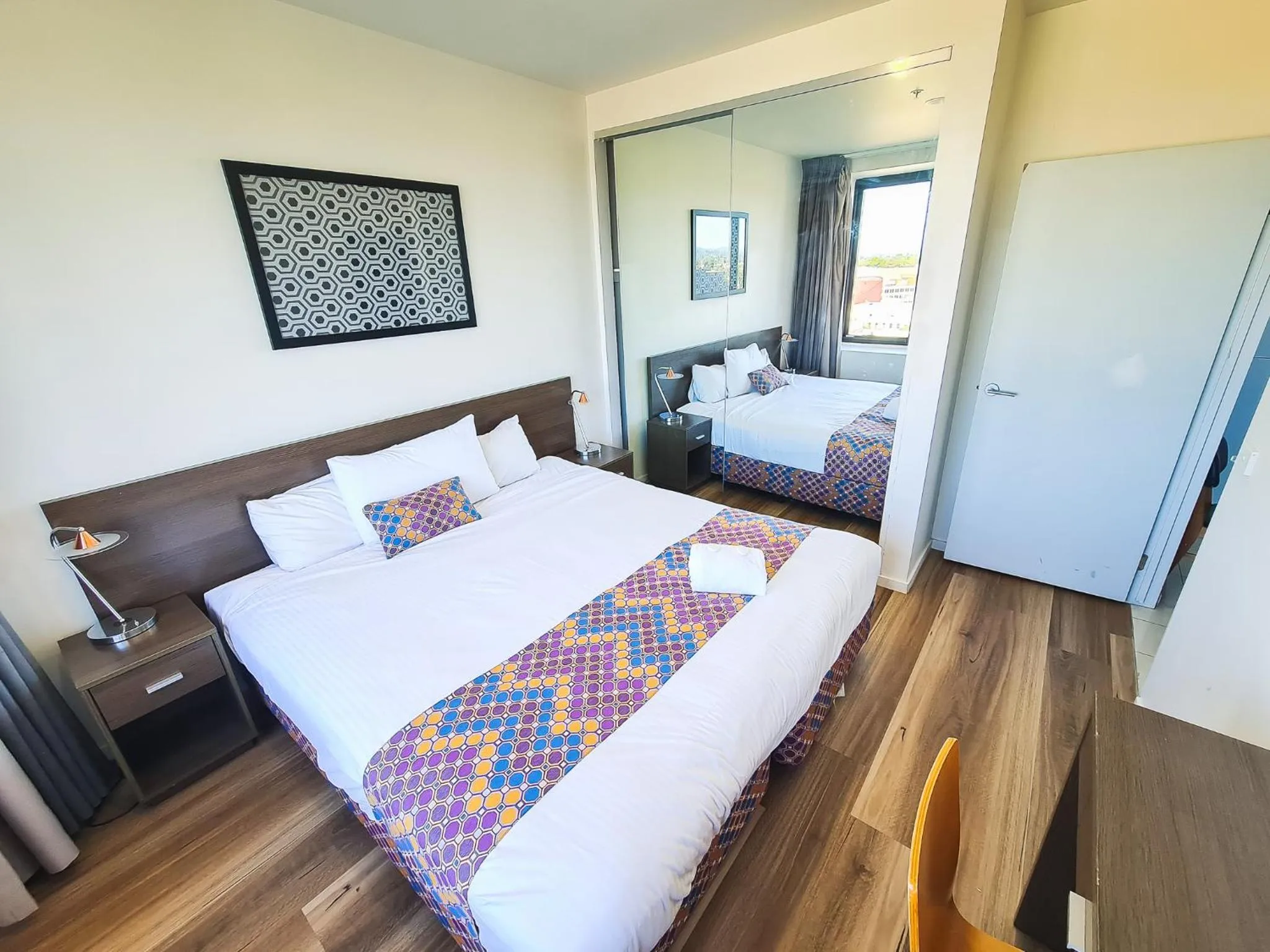 Bed in Exodus Dandenong Apartment Hotel