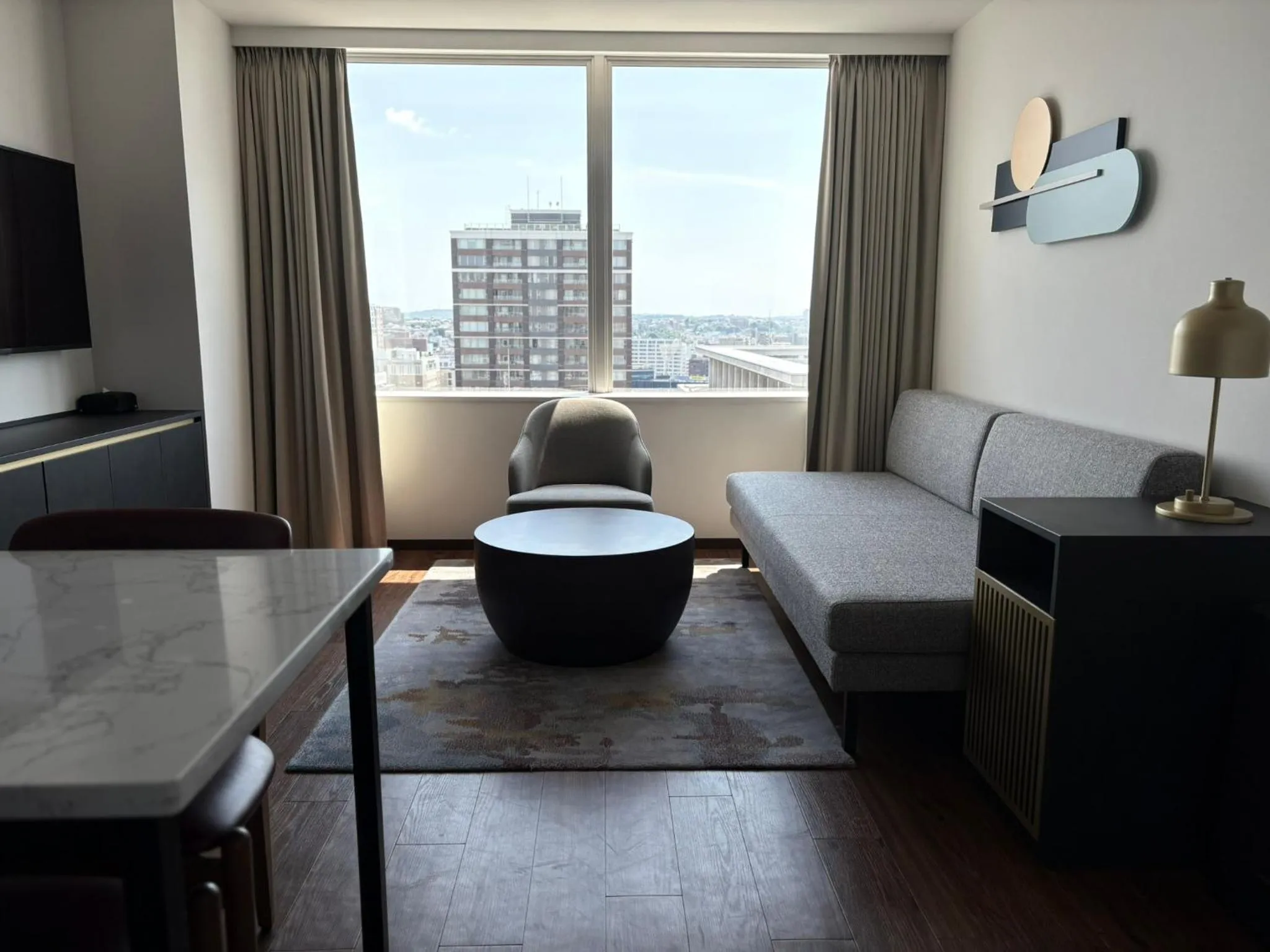 Living room, Bed in Citadines Harbour Front Yokohama