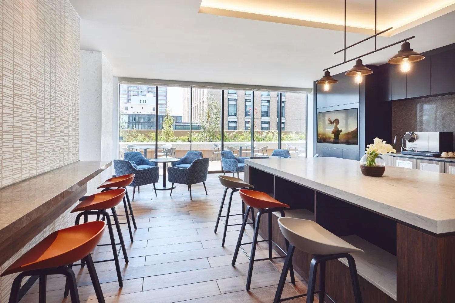 Communal lounge/ TV room in Citadines Harbour Front Yokohama