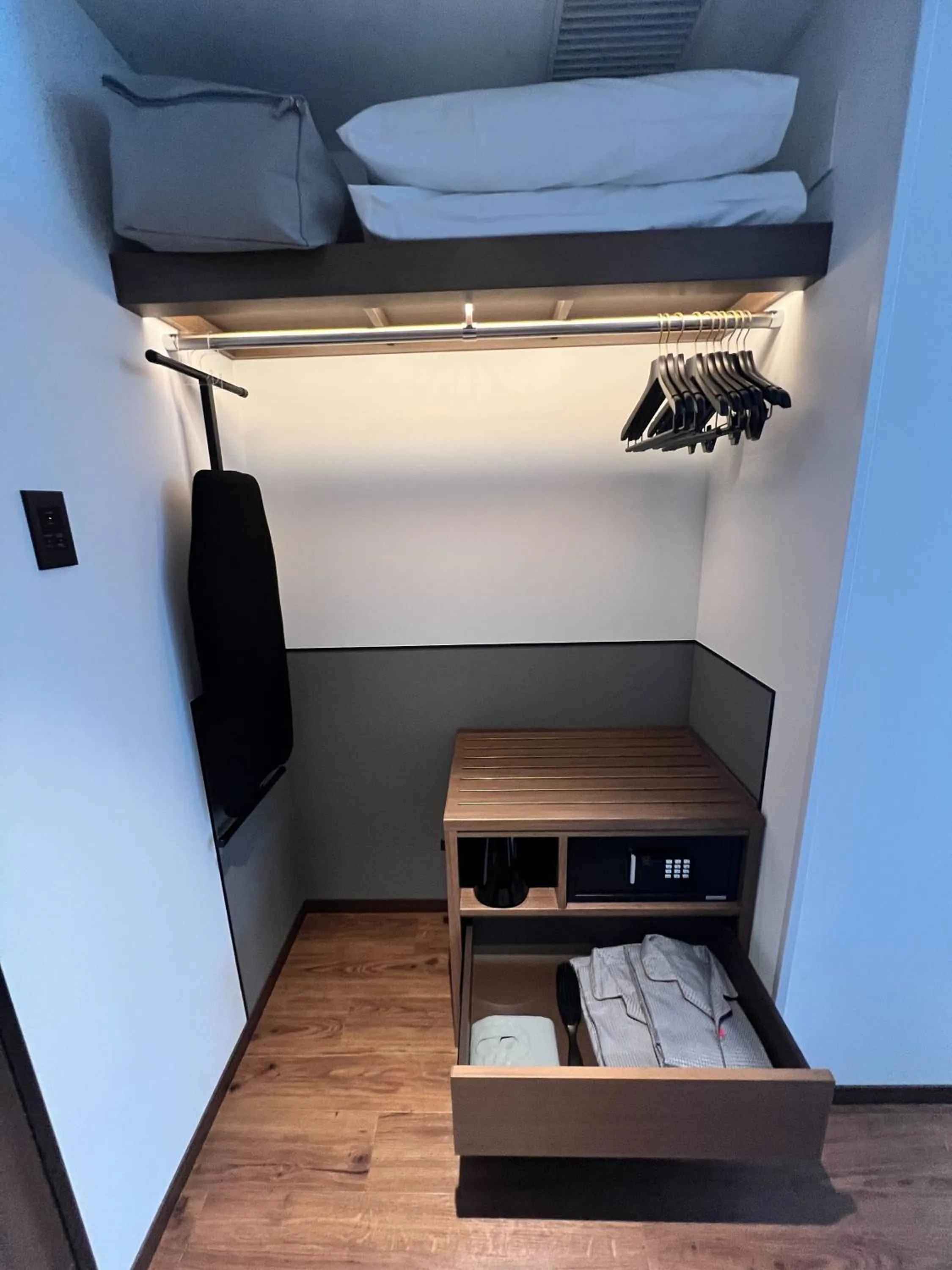 wardrobe, Bed in Citadines Harbour Front Yokohama