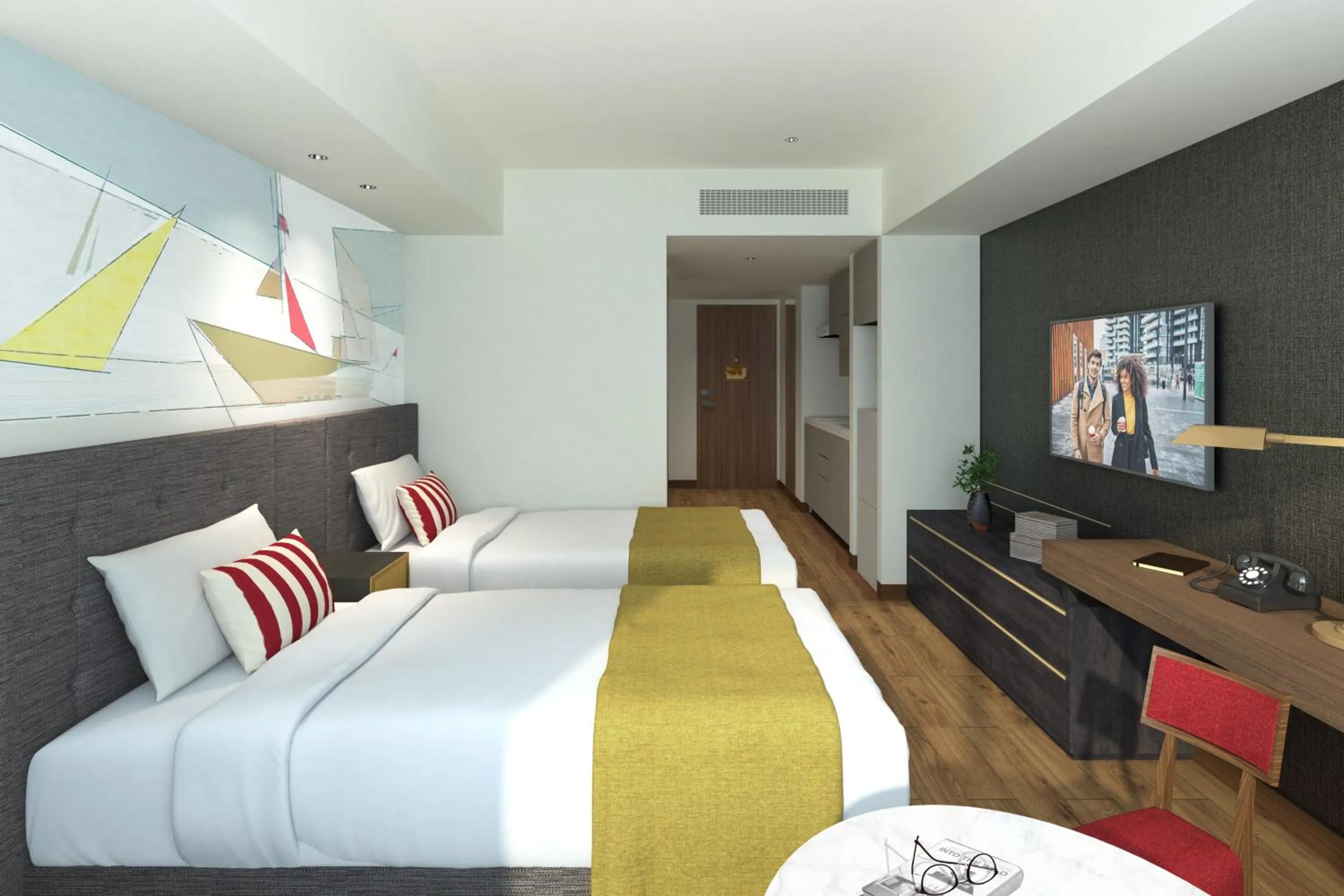 Photo of the whole room, Bed in Citadines Harbour Front Yokohama