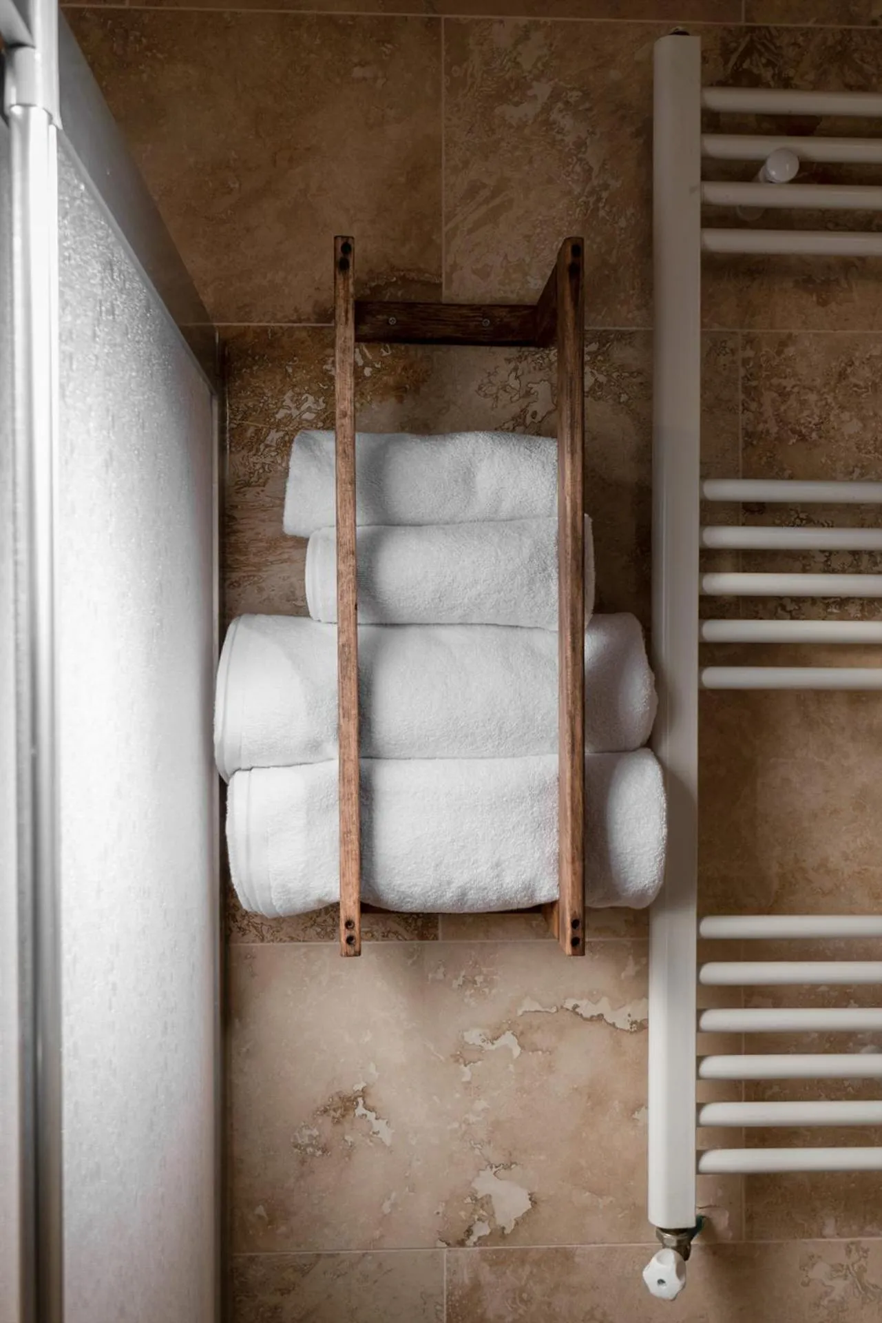 towels, Bed in Serene Premium Stone House