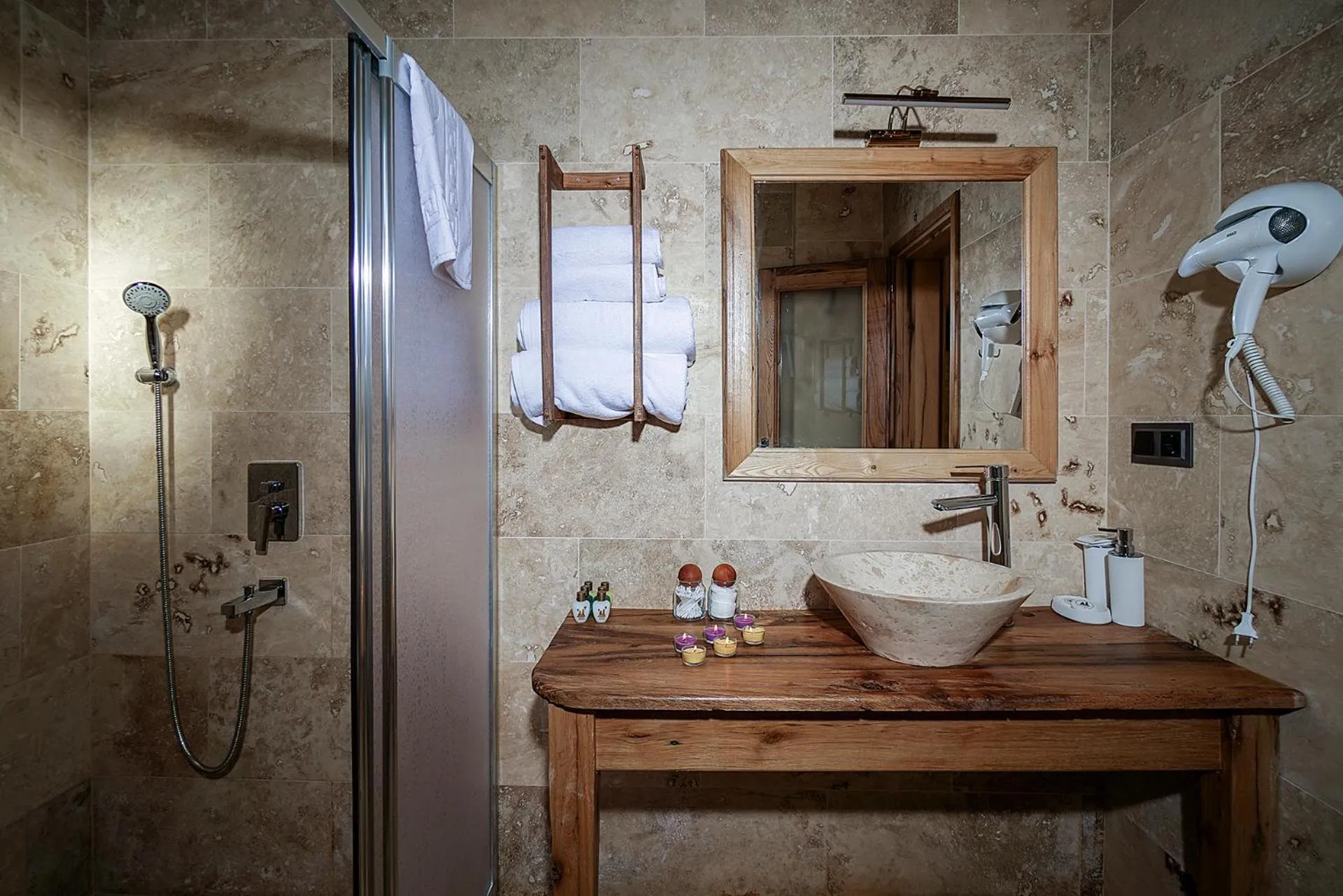 Shower in Serene Premium Stone House