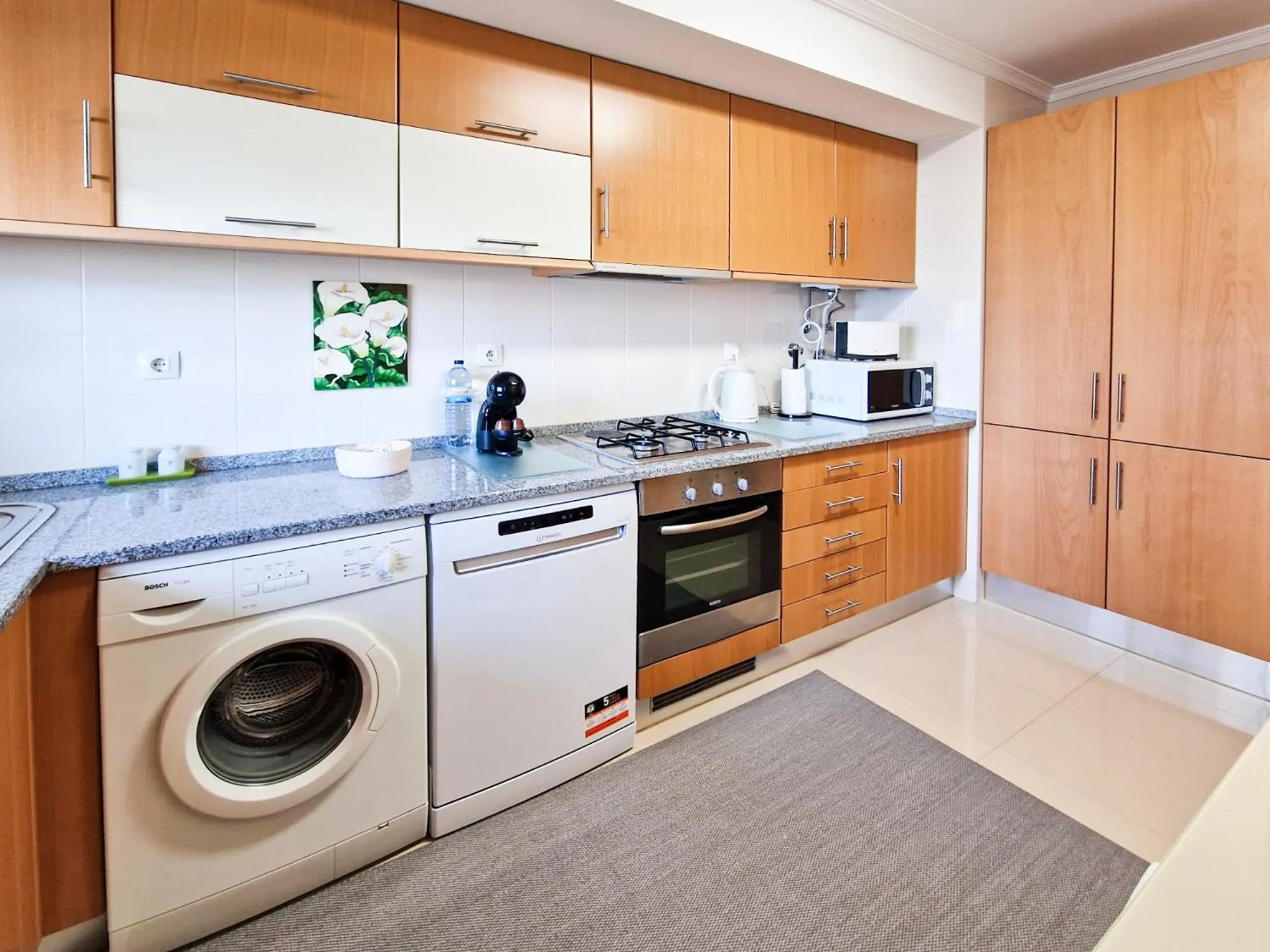 Kitchen or kitchenette in Apartment Rocha Oceano Azul Charming