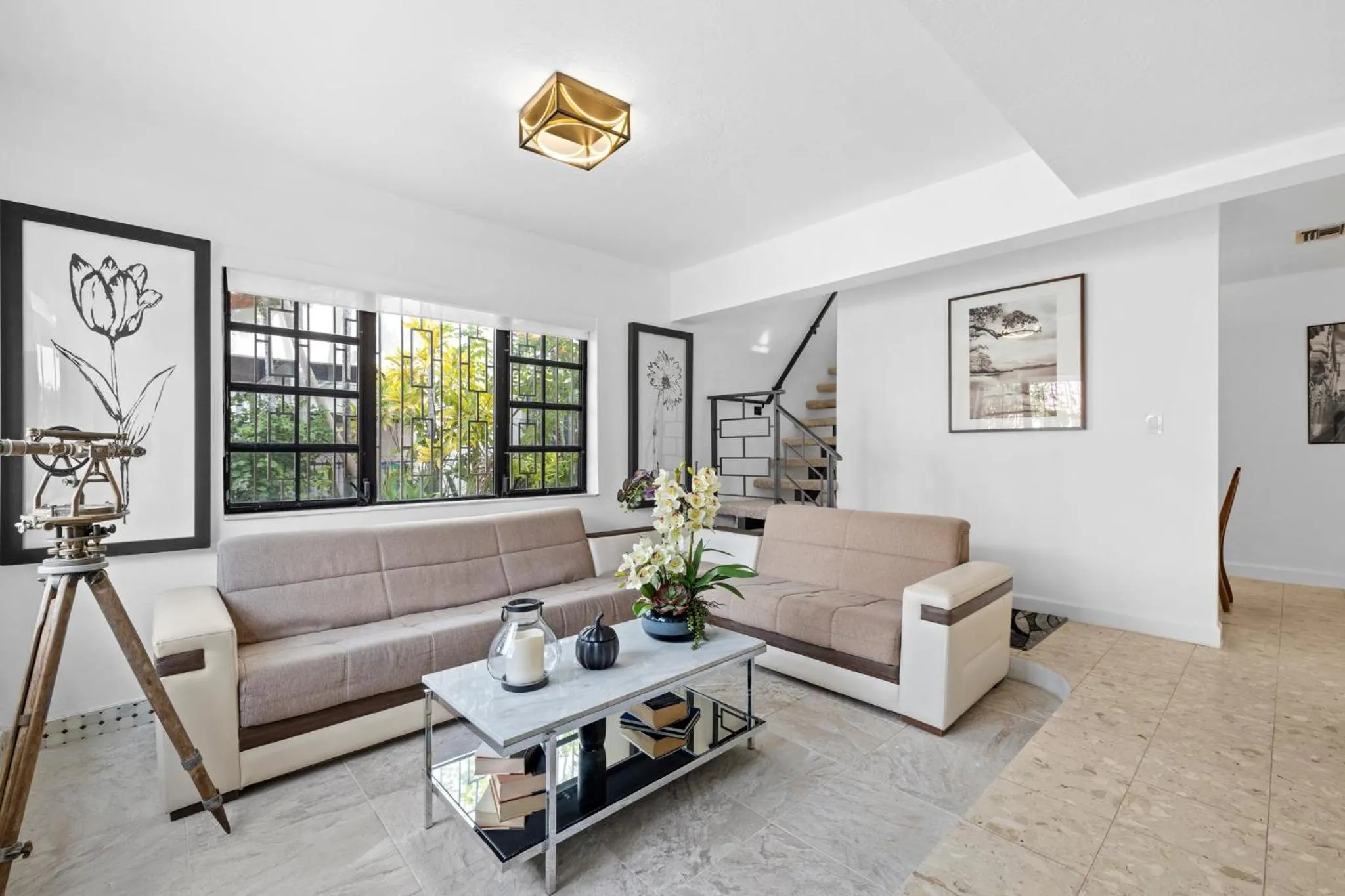 Living room in Little Havana Retreat - Newly remodeled Villa by Loan Depot Stadium!