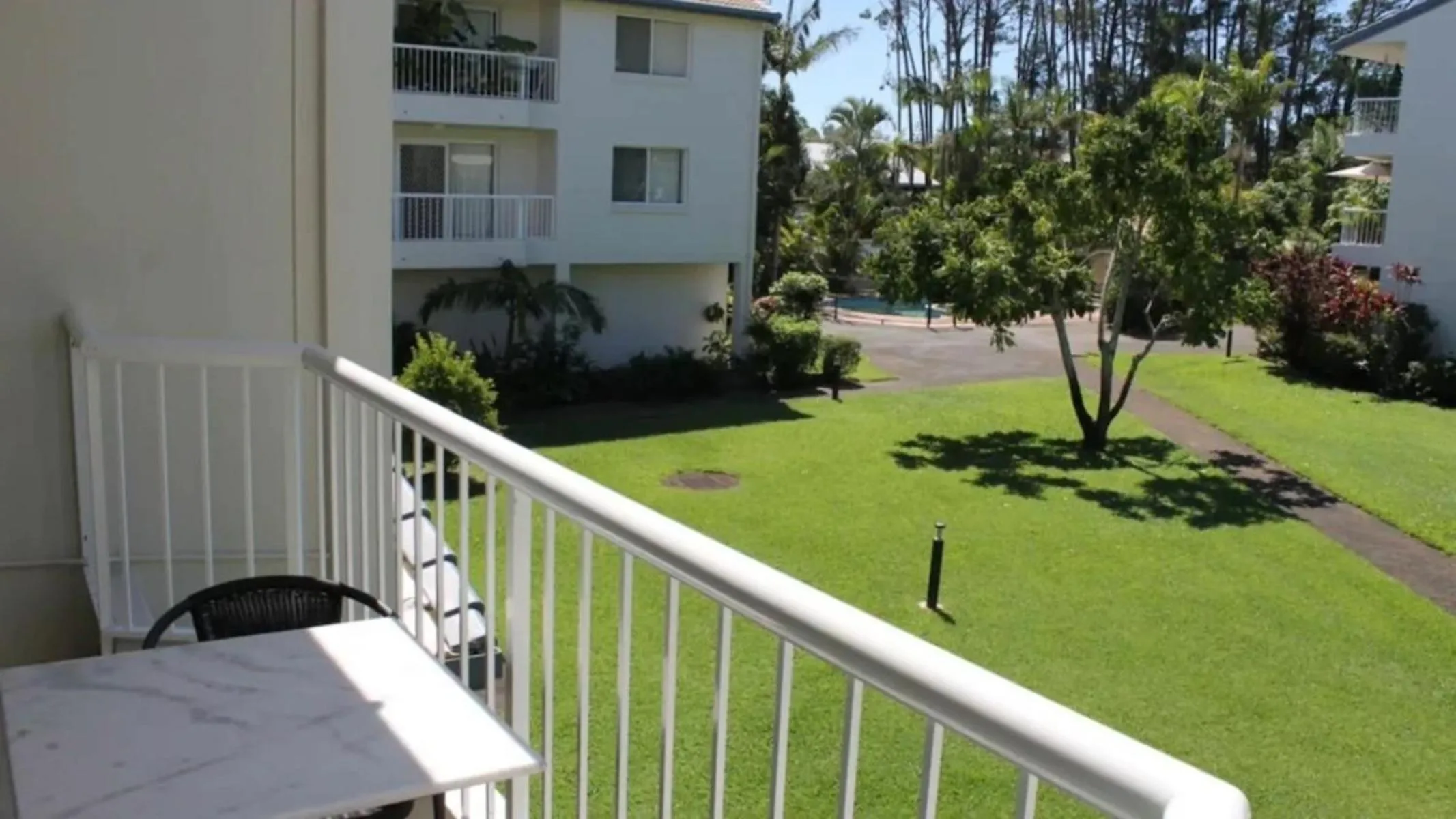 Garden view in Paradise Grove Holiday Apartments
