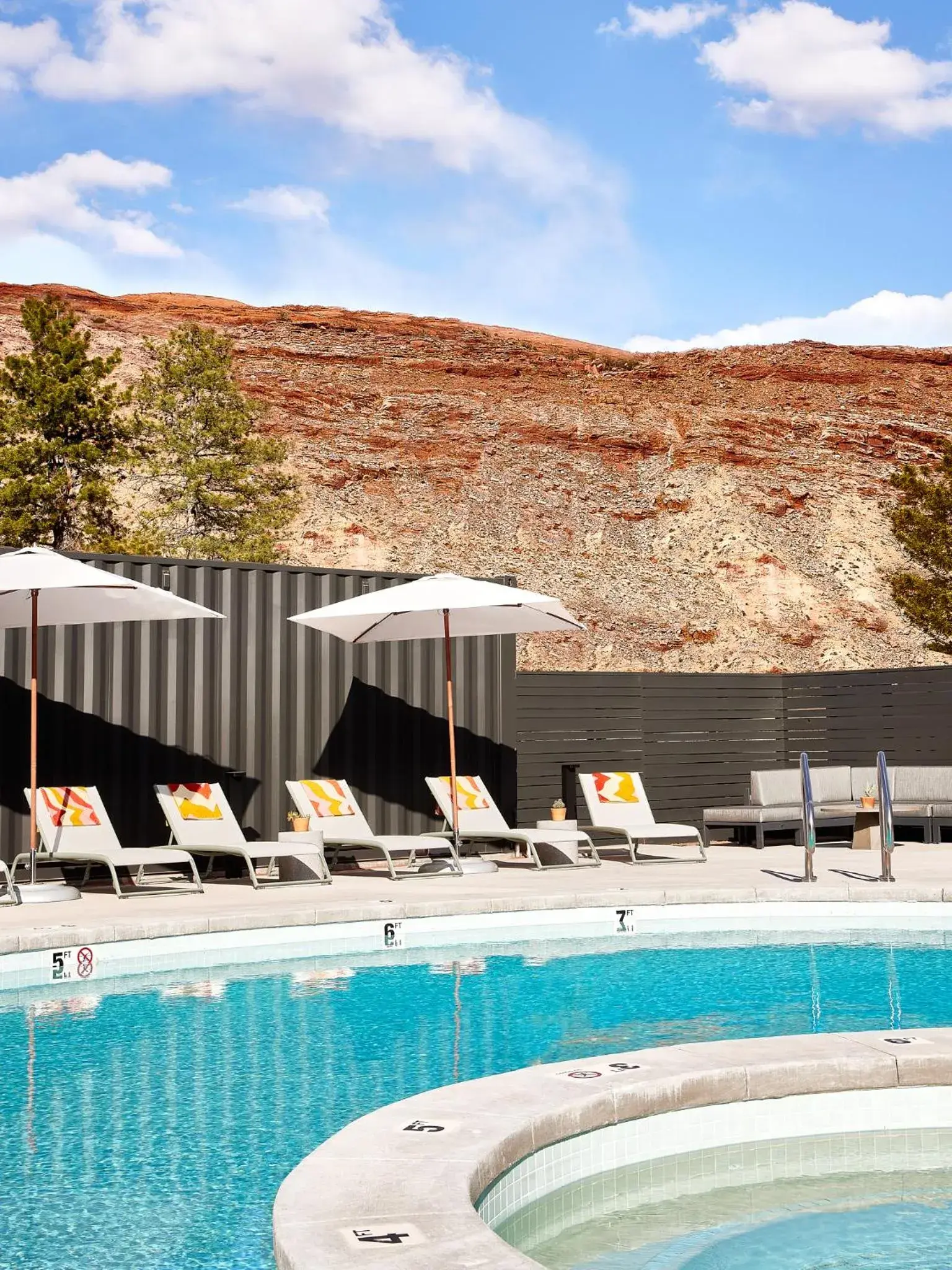 Pool view in Field Station Moab Pool view in Field Station Moab