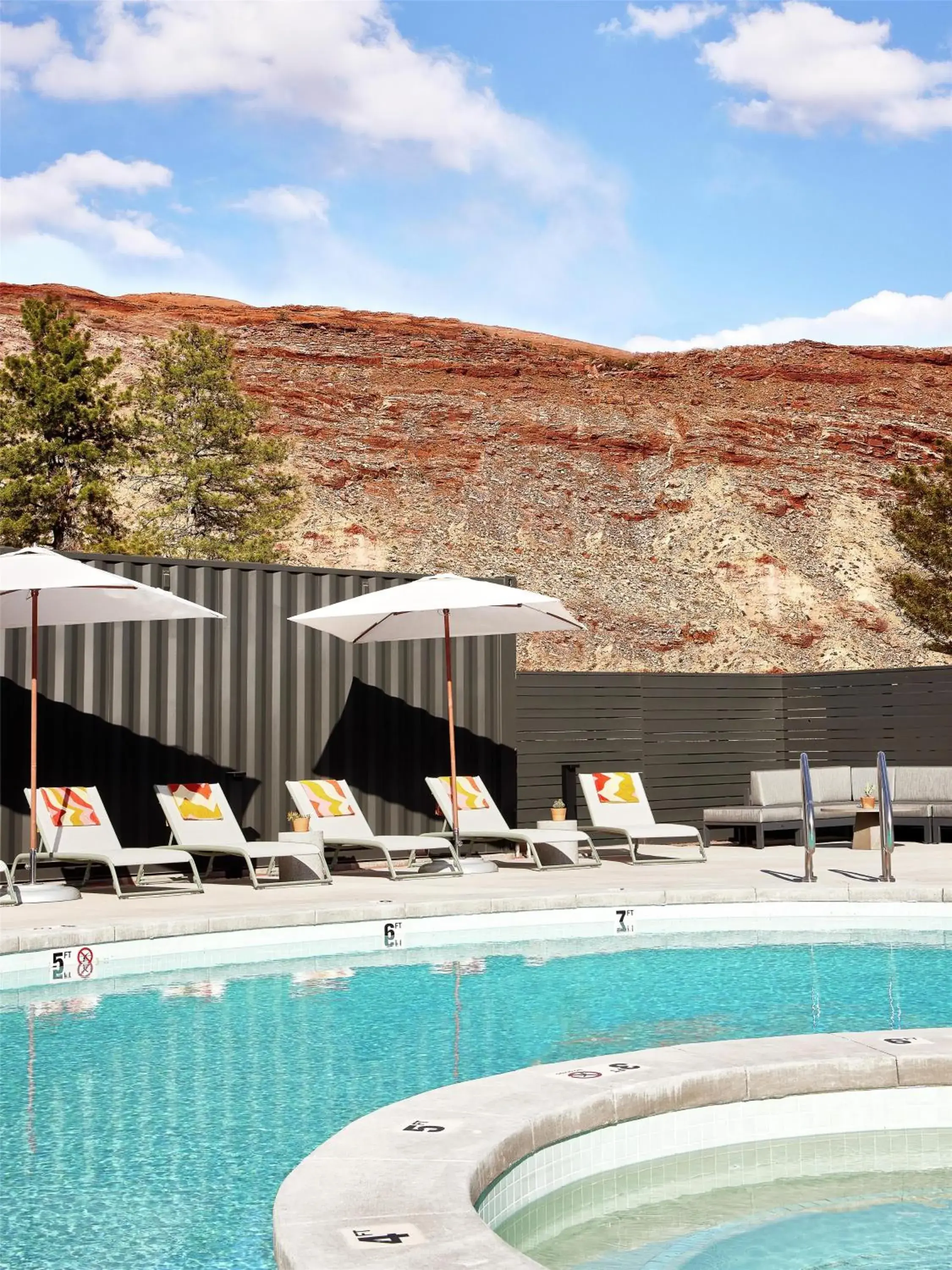 Pool view in Slackline Moab, Outset Collection by Hilton Pool view in Slackline Moab, Outset Collection by Hilton