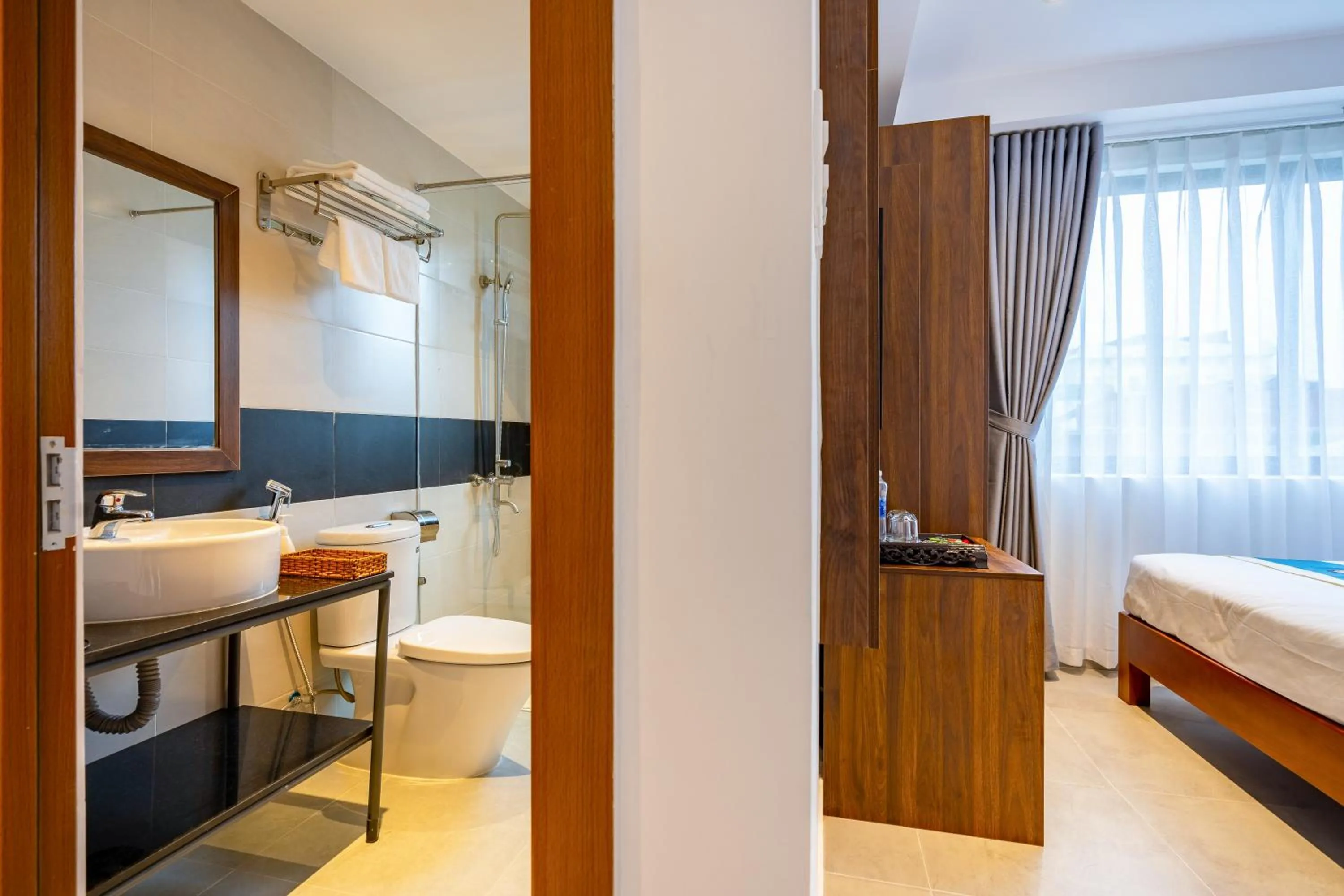 Bathroom, Bed in The Present River Villa Hoi An