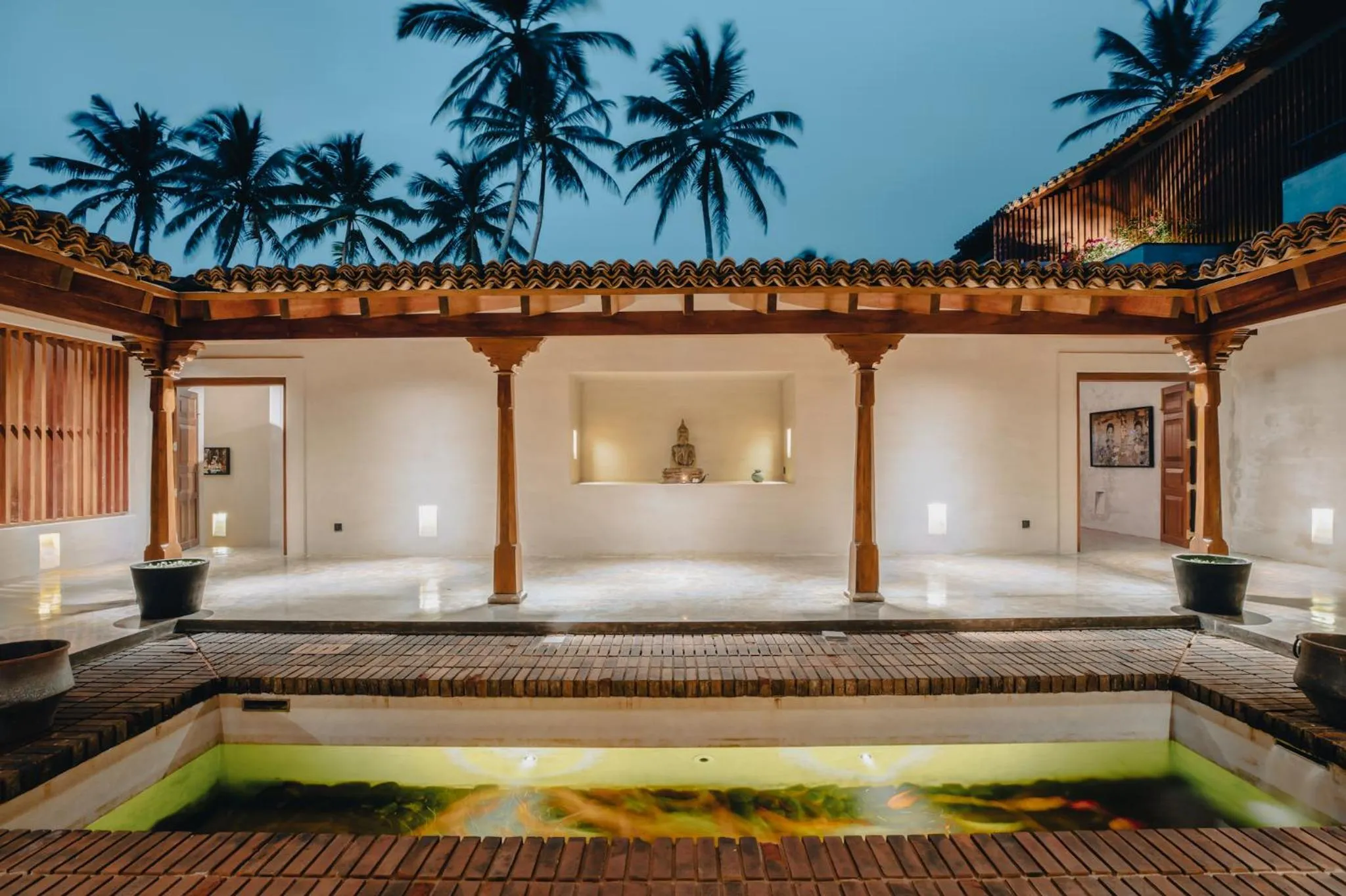Inner courtyard view in Villa Thamburu, Bentota