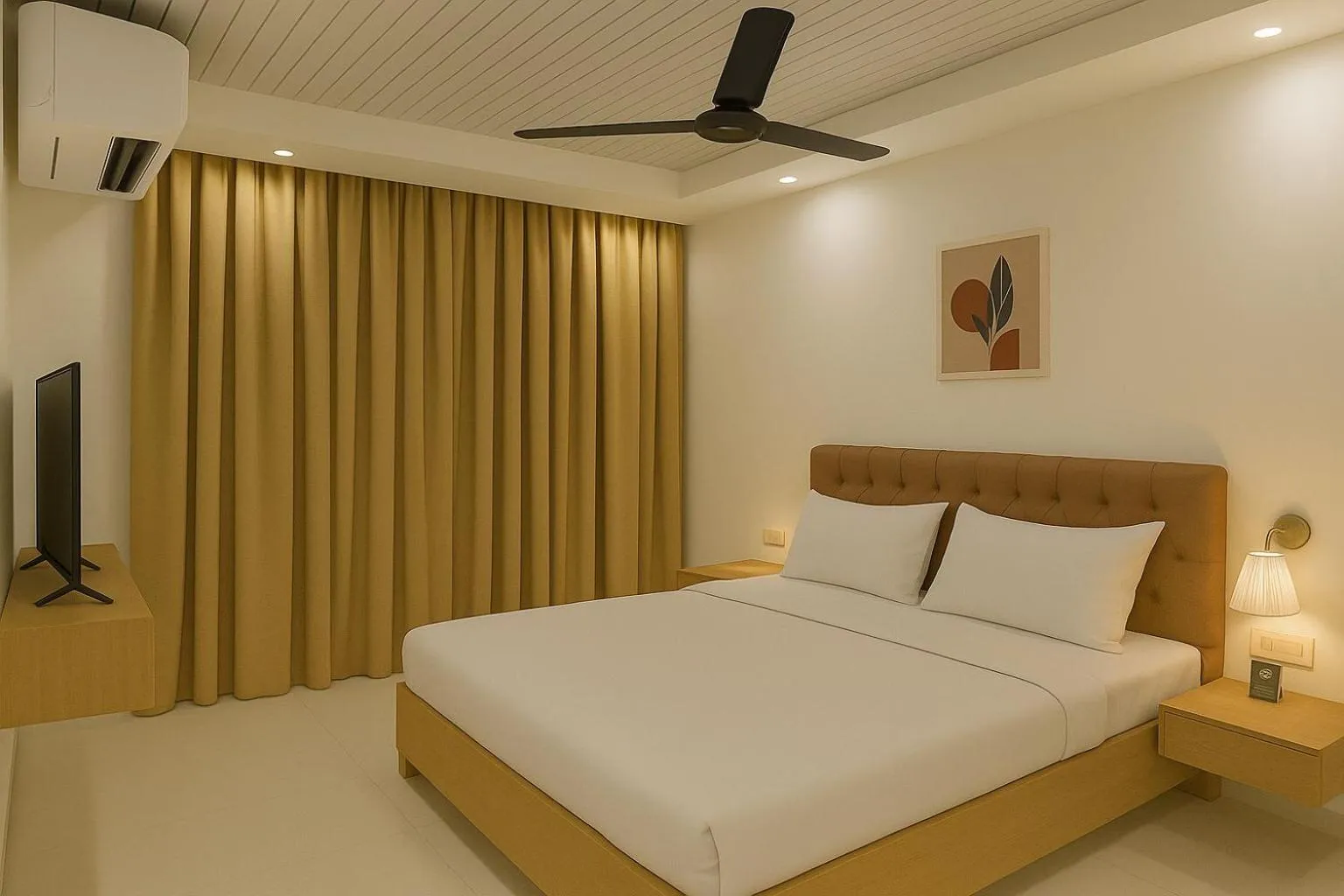 Bedroom, Bed in Hotel Hibiscus Tree- Bachupally