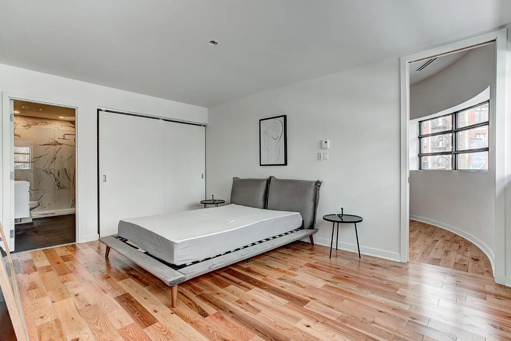 Bed in Modern Suites in NDG