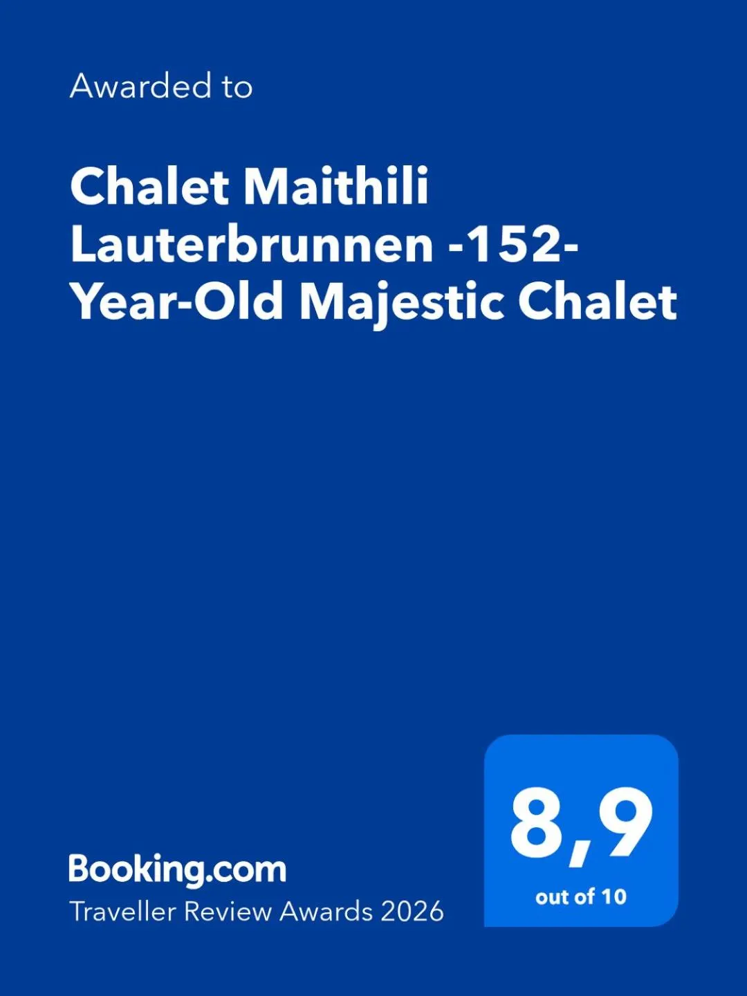 Chalet Maithili Lauterbrunnen -152-Year-Old Majestic Chalet