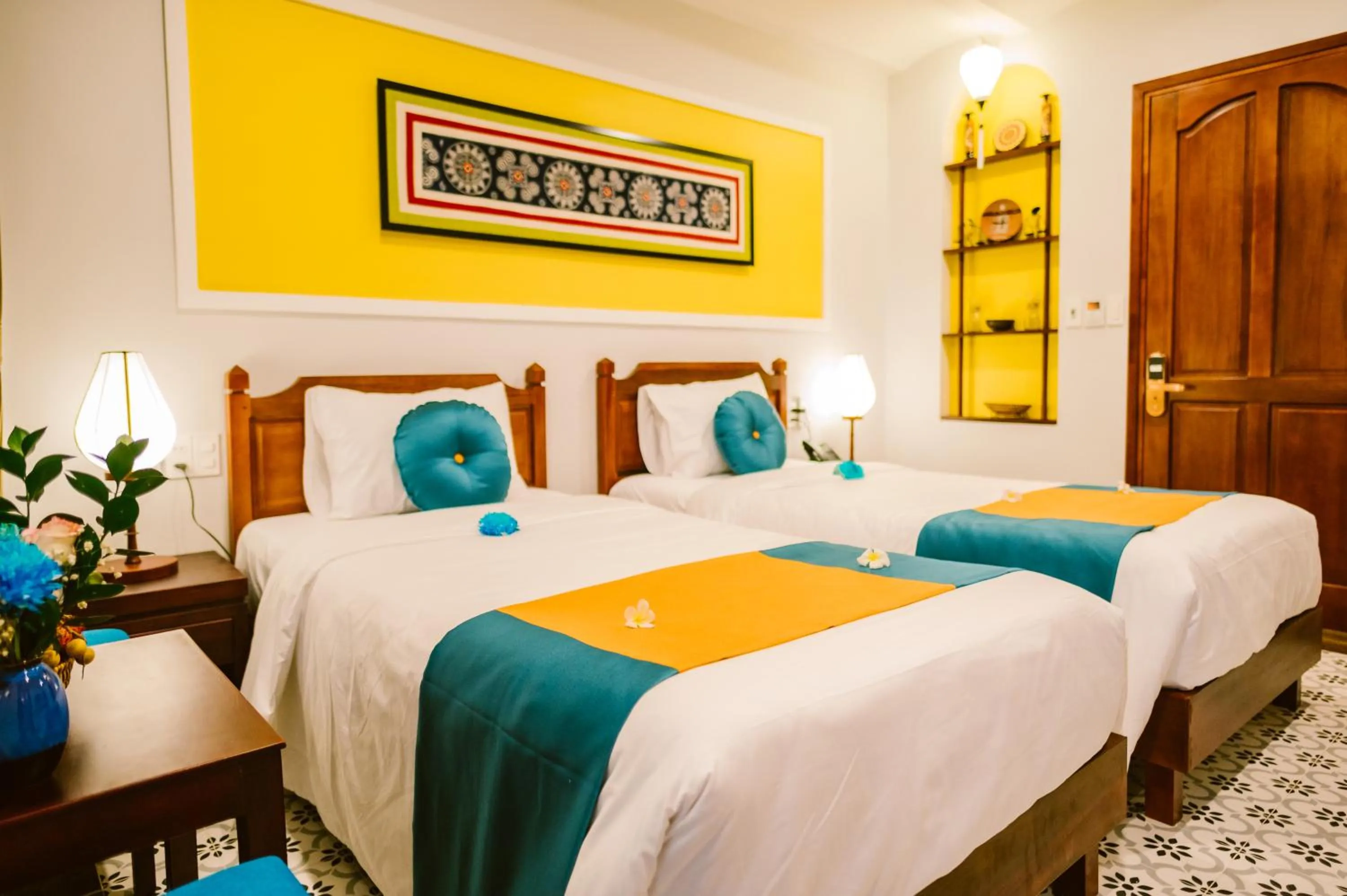 Bedroom, Bed in De'Colore Villa Hoi An