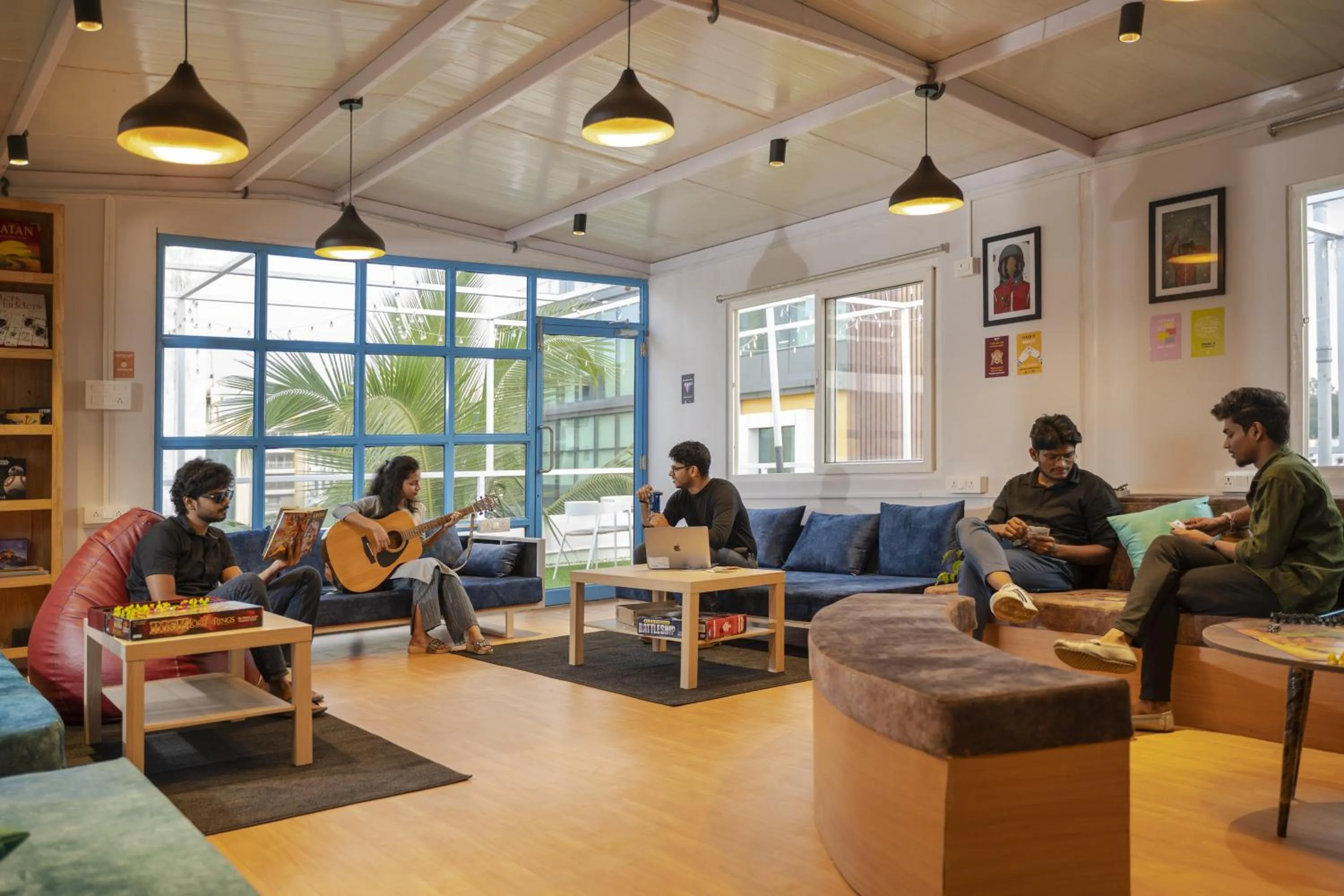 Living room in Zostel Hyderabad