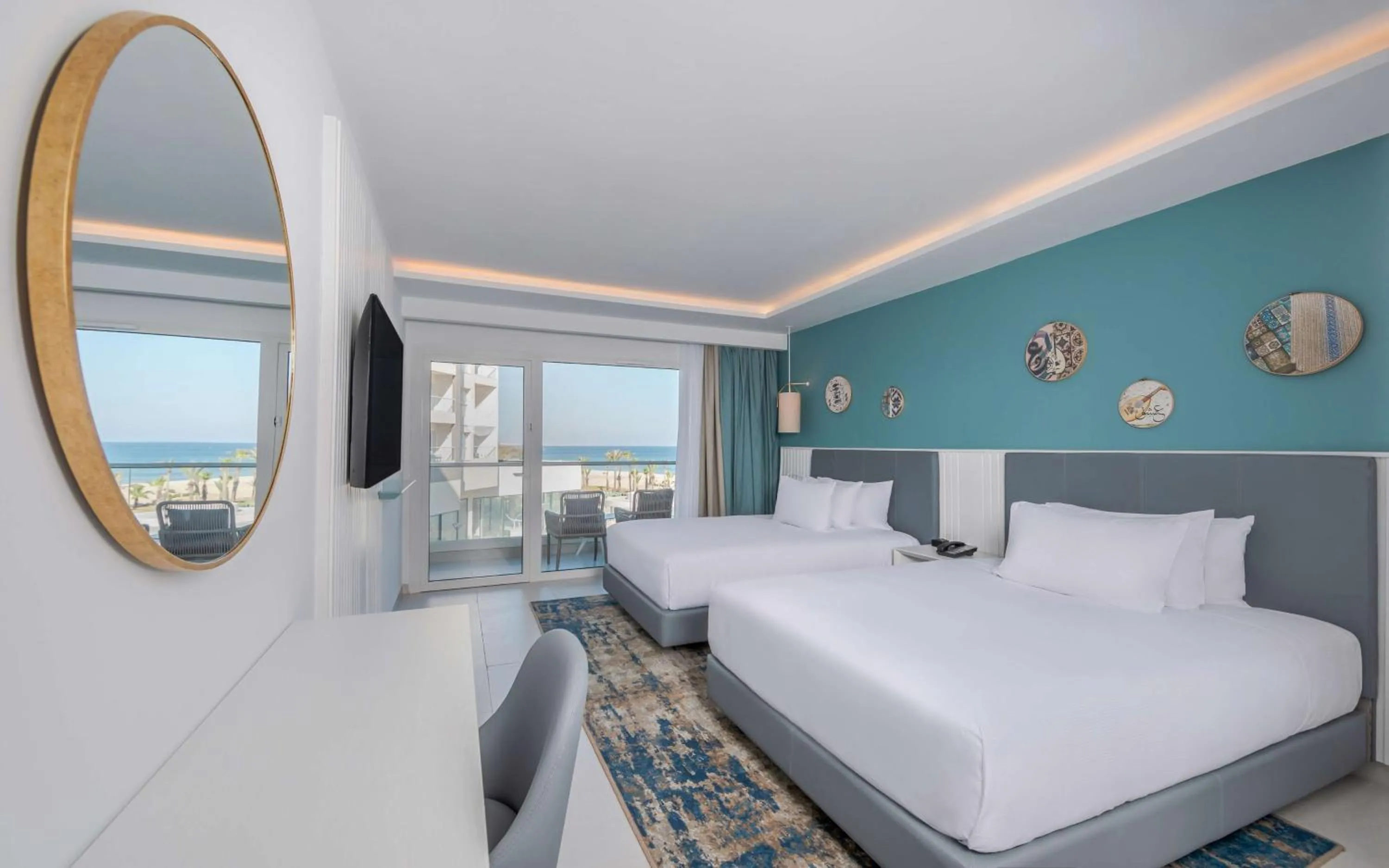 Bedroom, Bed in Hilton Skanes Monastir Beach Resort
