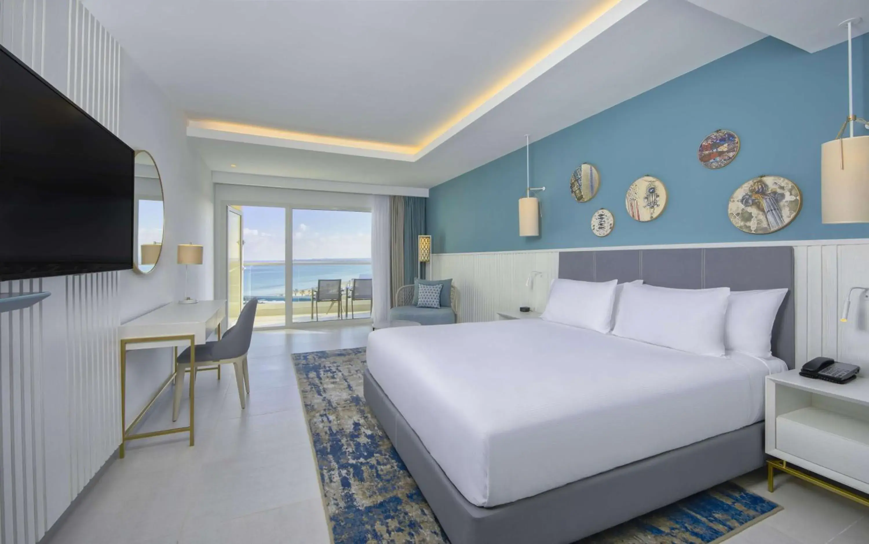 Bedroom, Bed in Hilton Skanes Monastir Beach Resort Bedroom, Bed in Hilton Skanes Monastir Beach Resort
