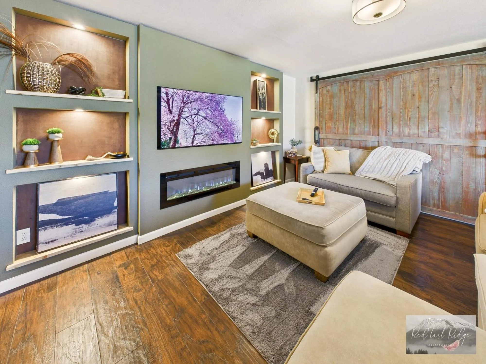 TV and multimedia in Beautiful Country Apartment, AC, Pickleball, Billiards, Playground, Gardens