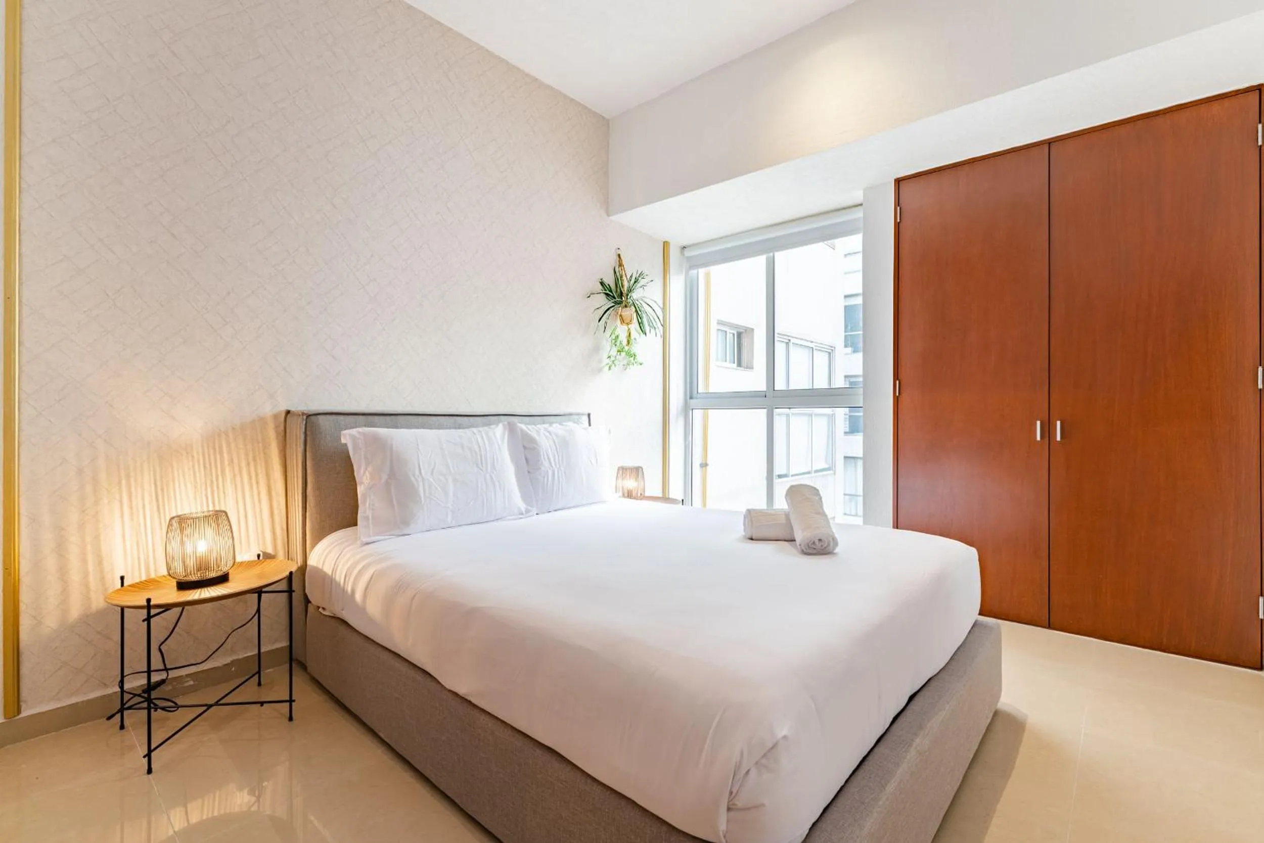 Bedroom, Bed in Anahuac Apartments by VH