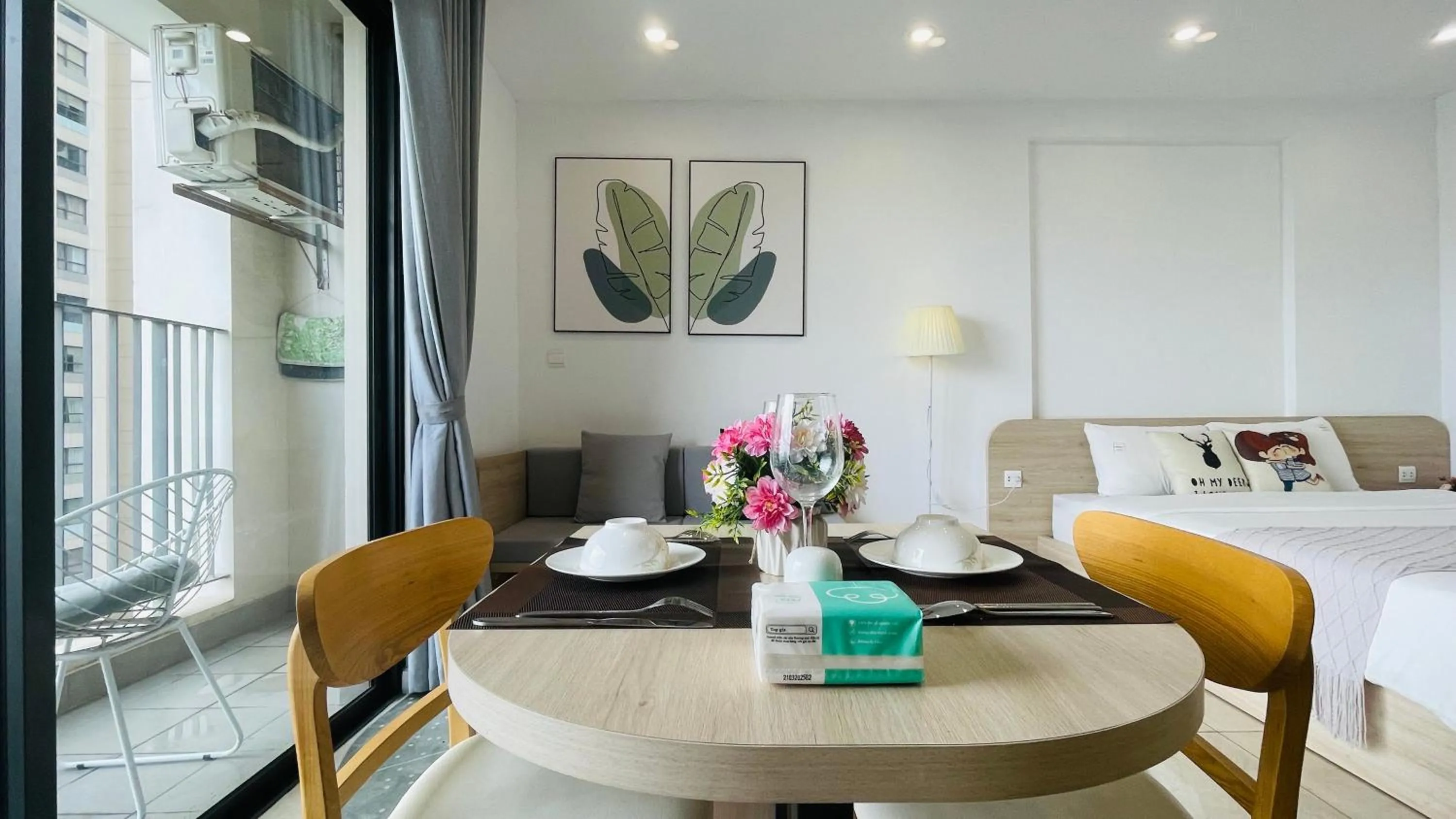 Living room, Bed in Vinhomes Dcapitale - Studio
