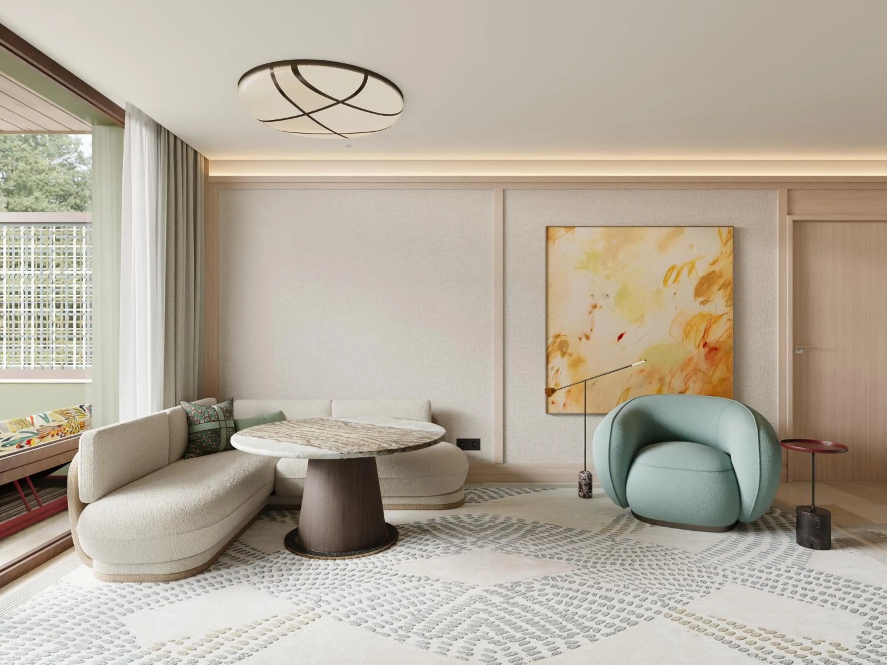 Living room in Hotel Miramar Barcelona GL