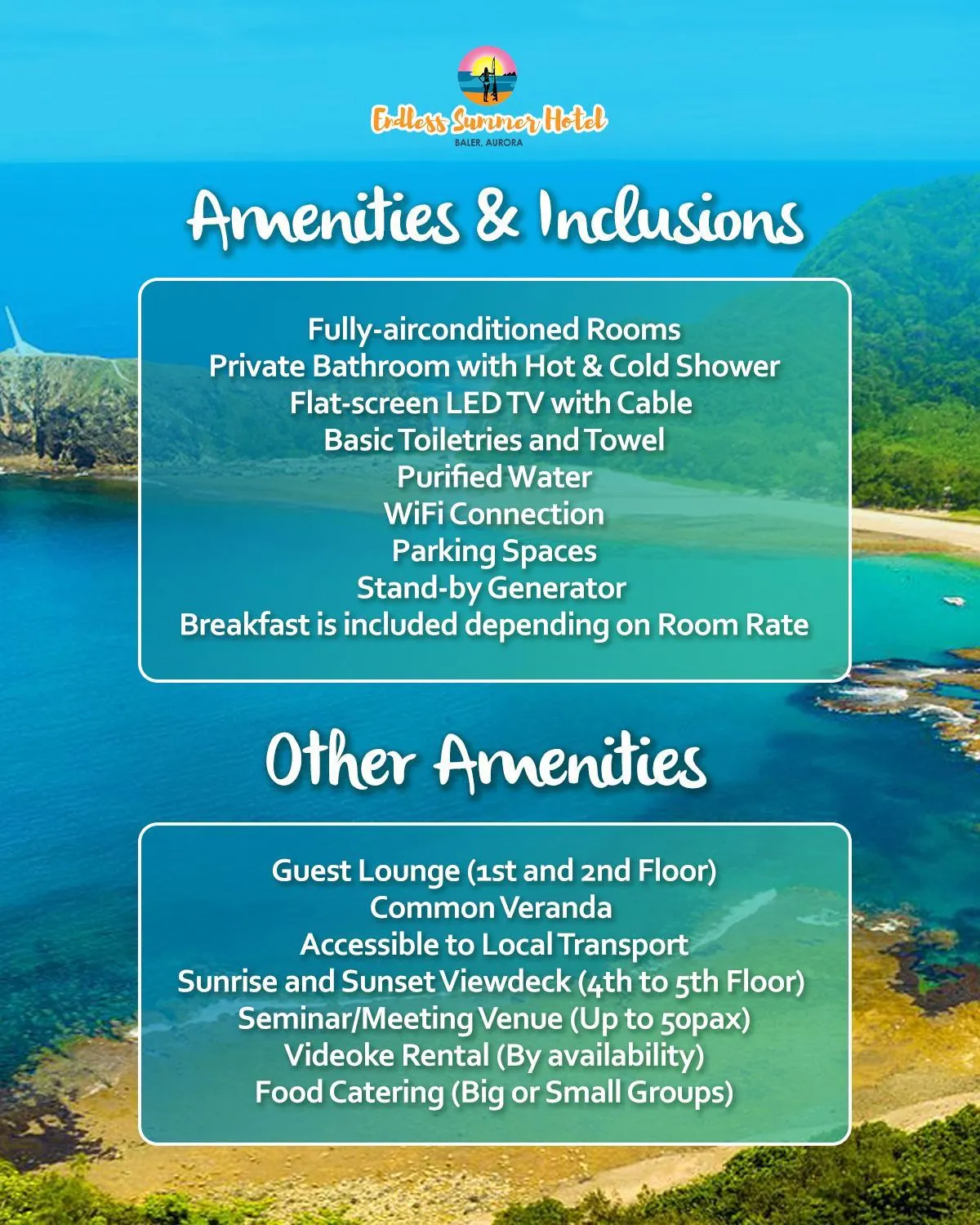 Text overlay in Endless Summer Hotel Baler